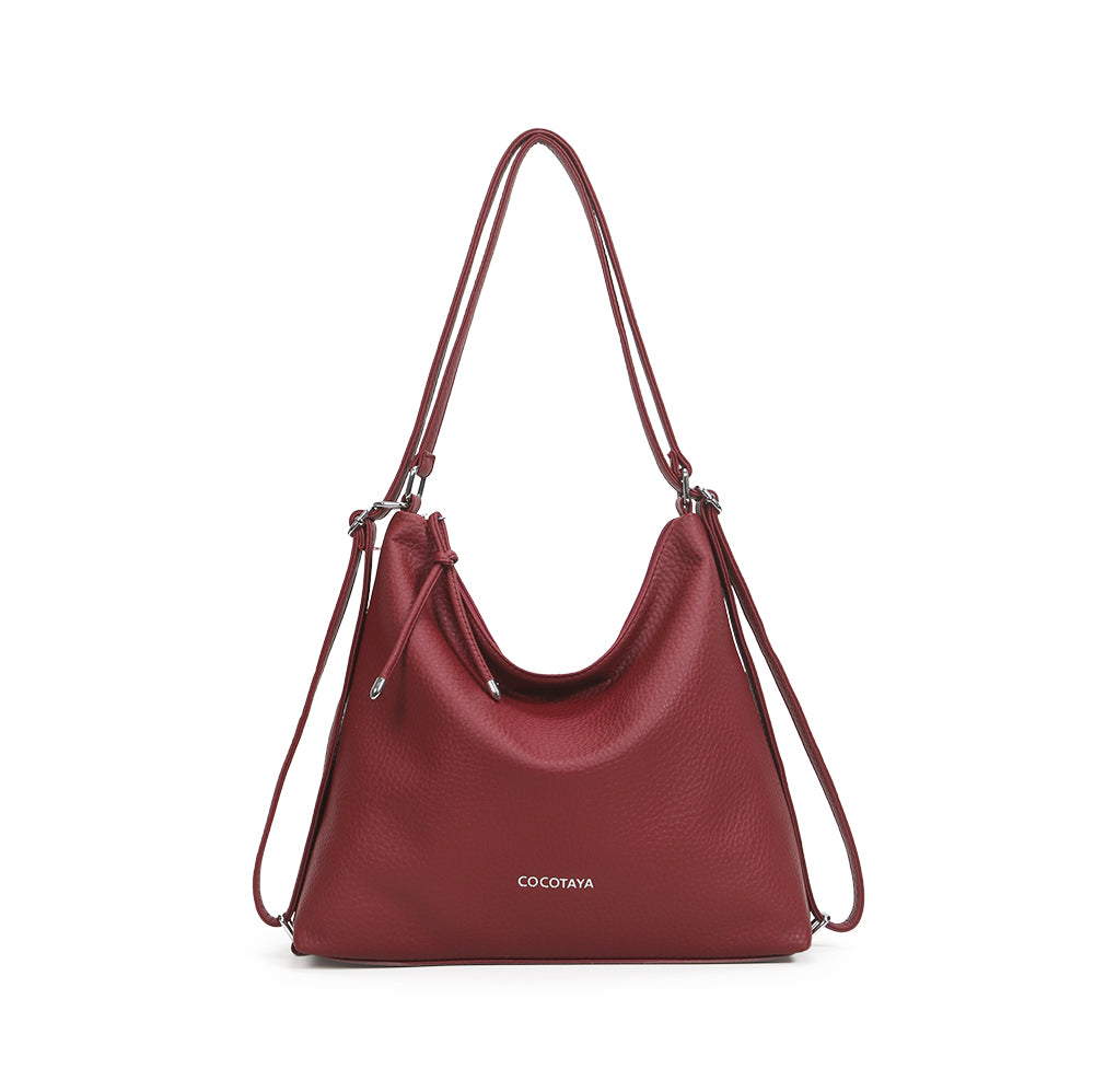 Fashion solid color handbag, large capacity PU material, crossbody bag, adjustable shoulder strap, multiple carrying methods