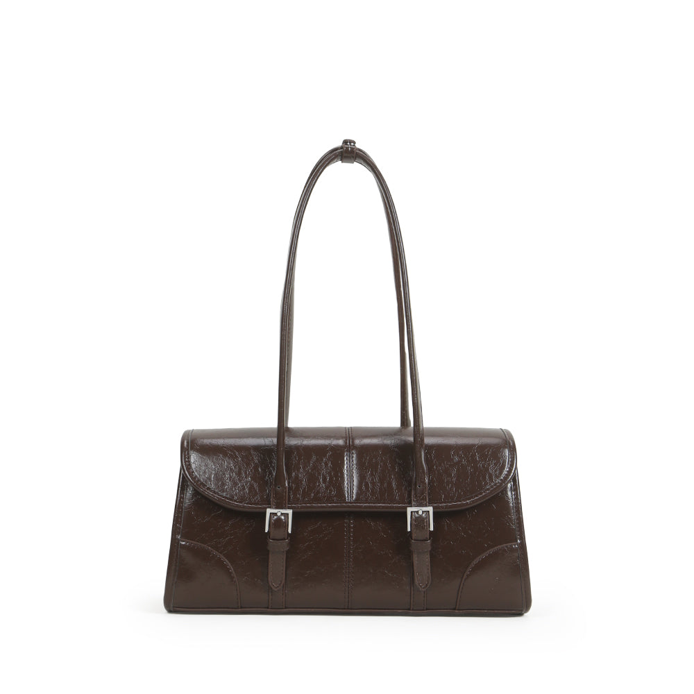 High-end retro armpit bag, fashionable and versatile PU leather shoulder bag, large-capacity work and commuter bag