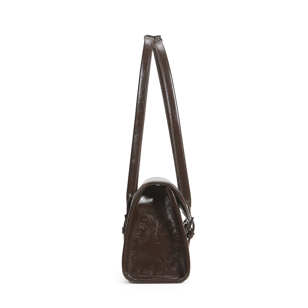 High-end retro armpit bag, fashionable and versatile PU leather shoulder bag, large-capacity work and commuter bag