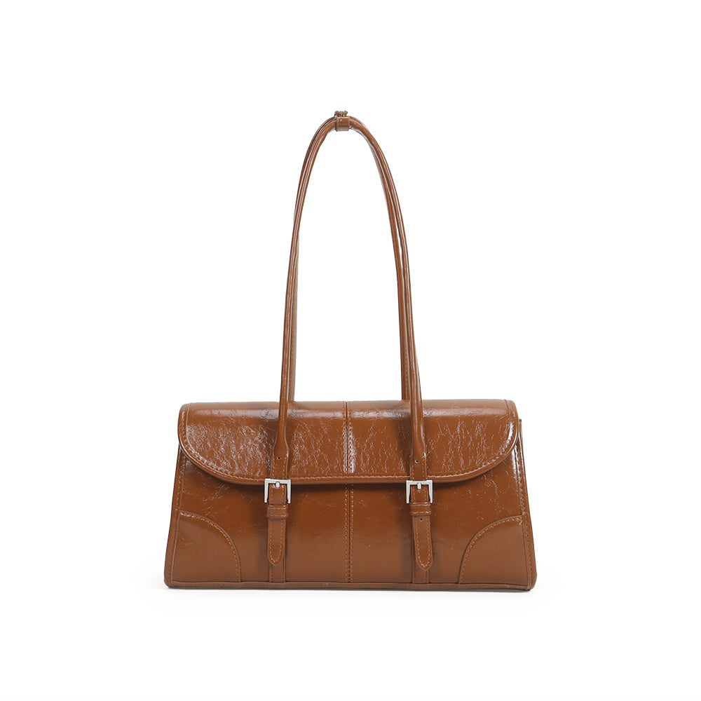 High-end retro armpit bag, fashionable and versatile PU leather shoulder bag, large-capacity work and commuter bag