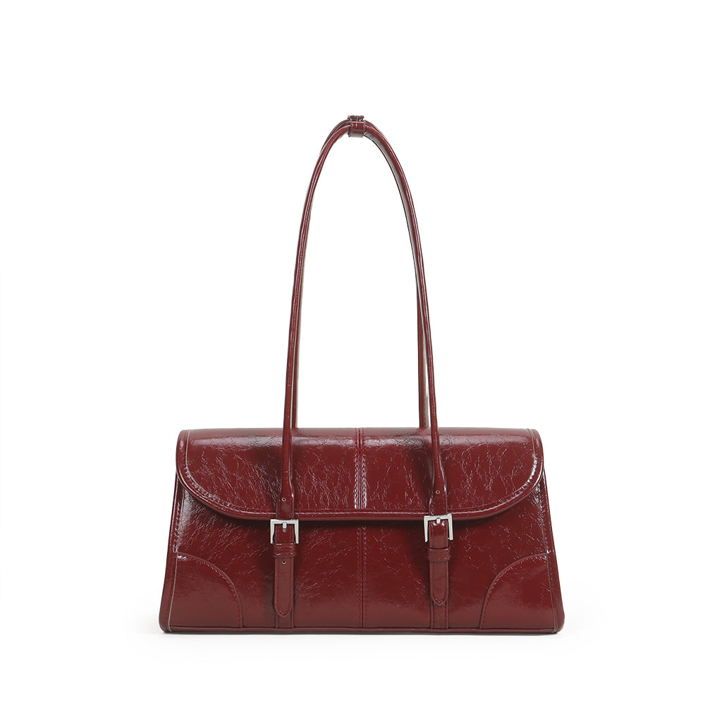 High-end retro armpit bag, fashionable and versatile PU leather shoulder bag, large-capacity work and commuter bag