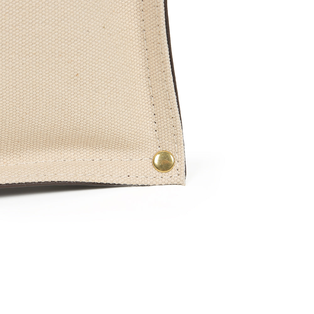 Fashionable large-capacity PU stitching canvas bag, casual and versatile commuter shoulder bag