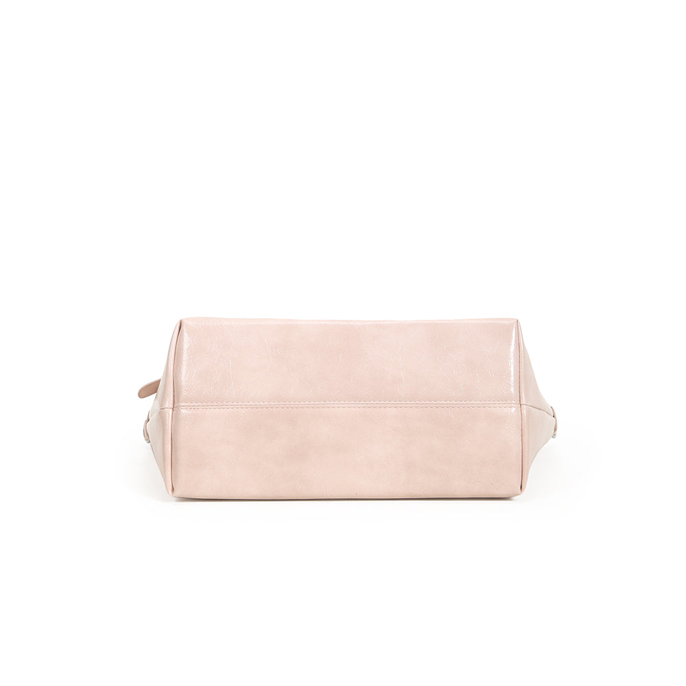 New casual PU leather tote bag, versatile commuter messenger bag, multifunctional large-capacity handbag