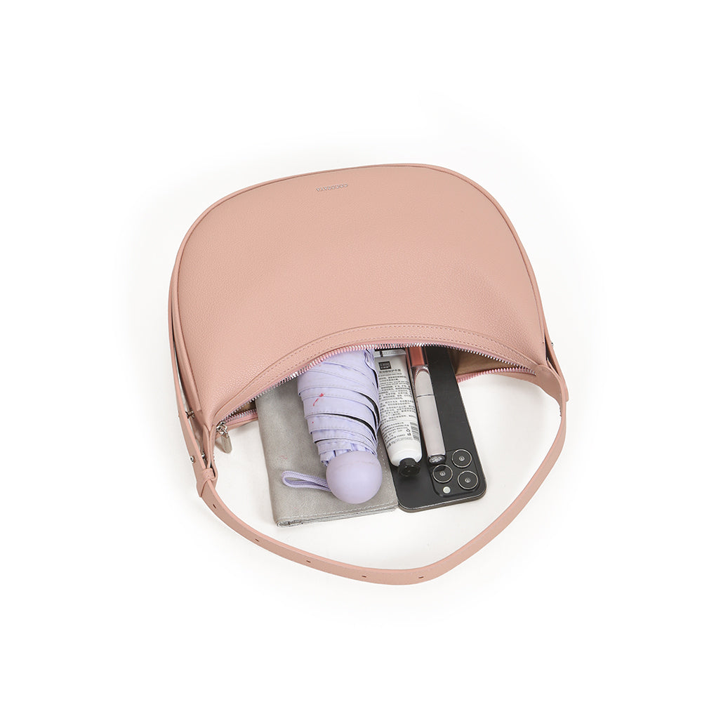 New PU leather half-moon bag, adjustable shoulder strap, versatile hand-held messenger shoulder bag, trendy crescent dumpling bag