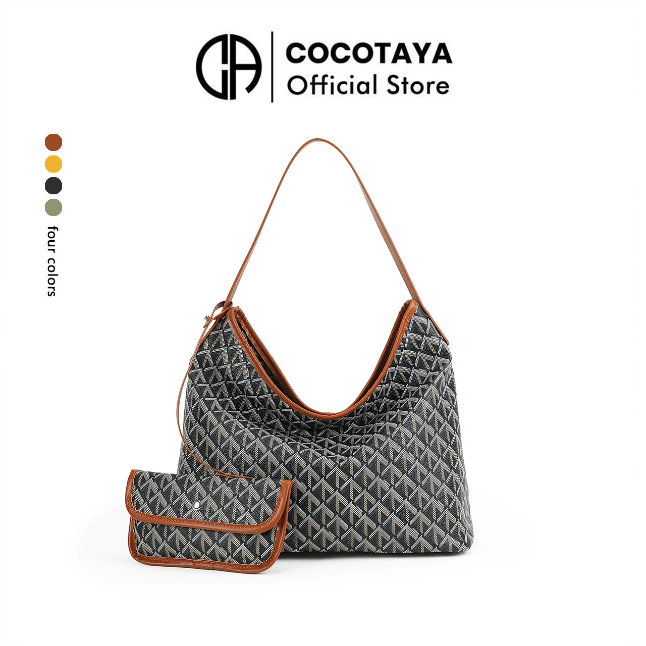 （cocotaya）Women Daily Shoulder Tote Bag Set, Large Space Underarm Handbag For Shopping Work