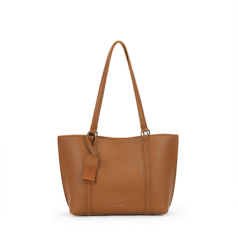 (COCOTAYA)Trendy leather commuter handbag with large capacity and charm