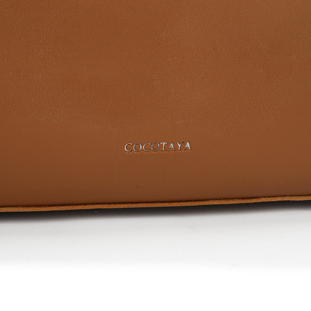 (COCOTAYA)Trendy leather commuter handbag with large capacity and charm