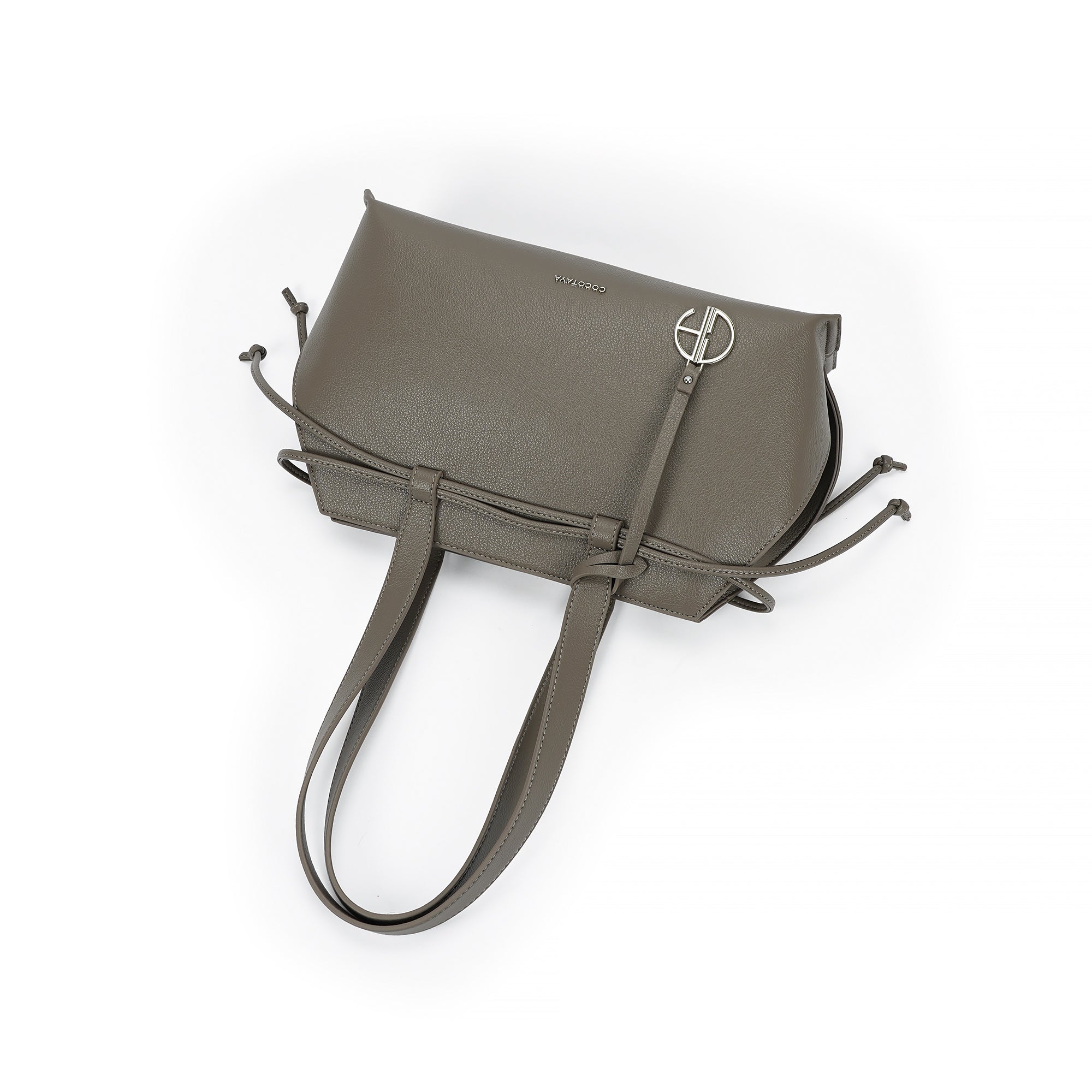 （cocotaya）Tate Tote Bag Elegant Drawstring Top Handle Tote Bag, Premium Leather Commuter Purse