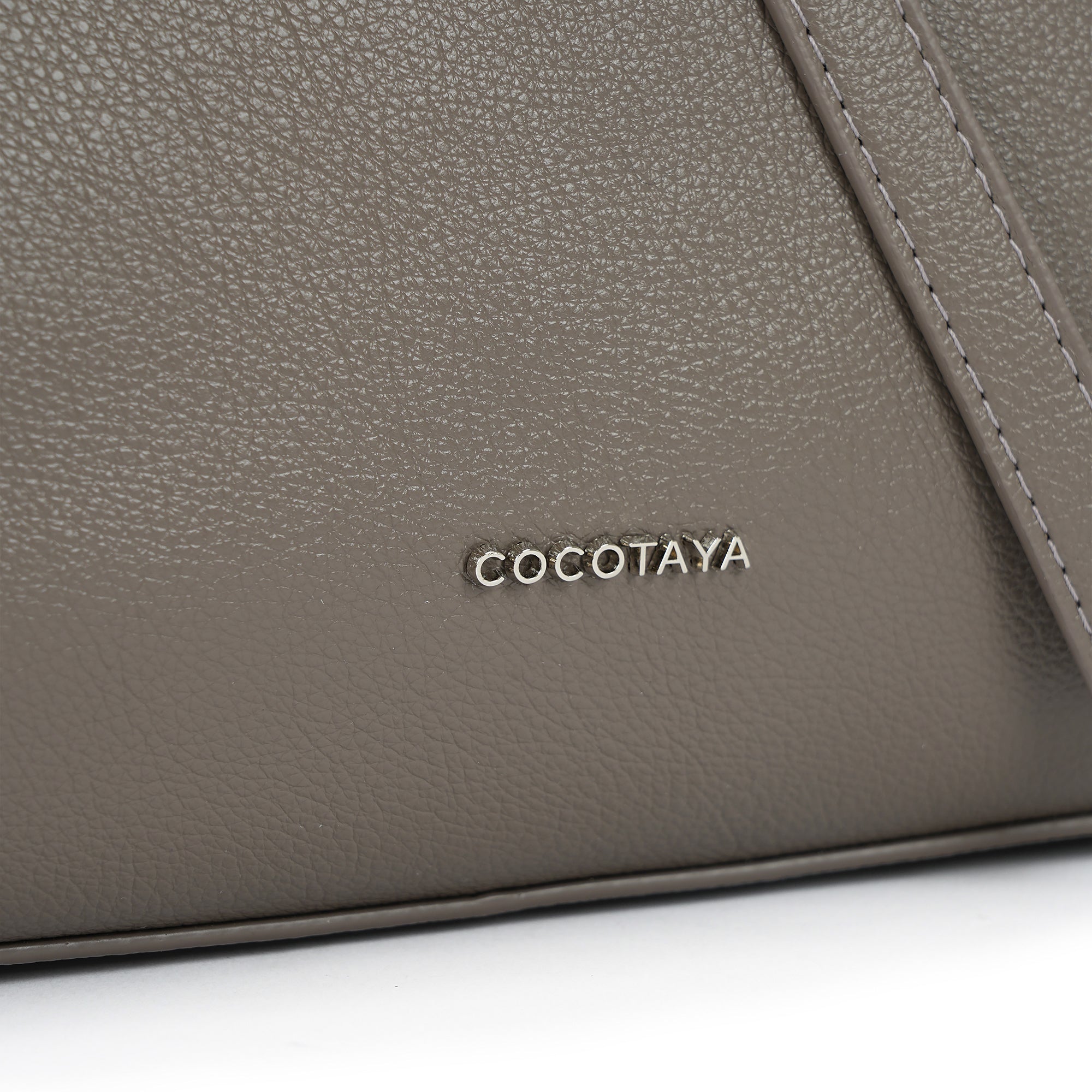 （cocotaya）Clara Belted Minimalist PU leather shoulder bag handbag, large capacity commuter bag