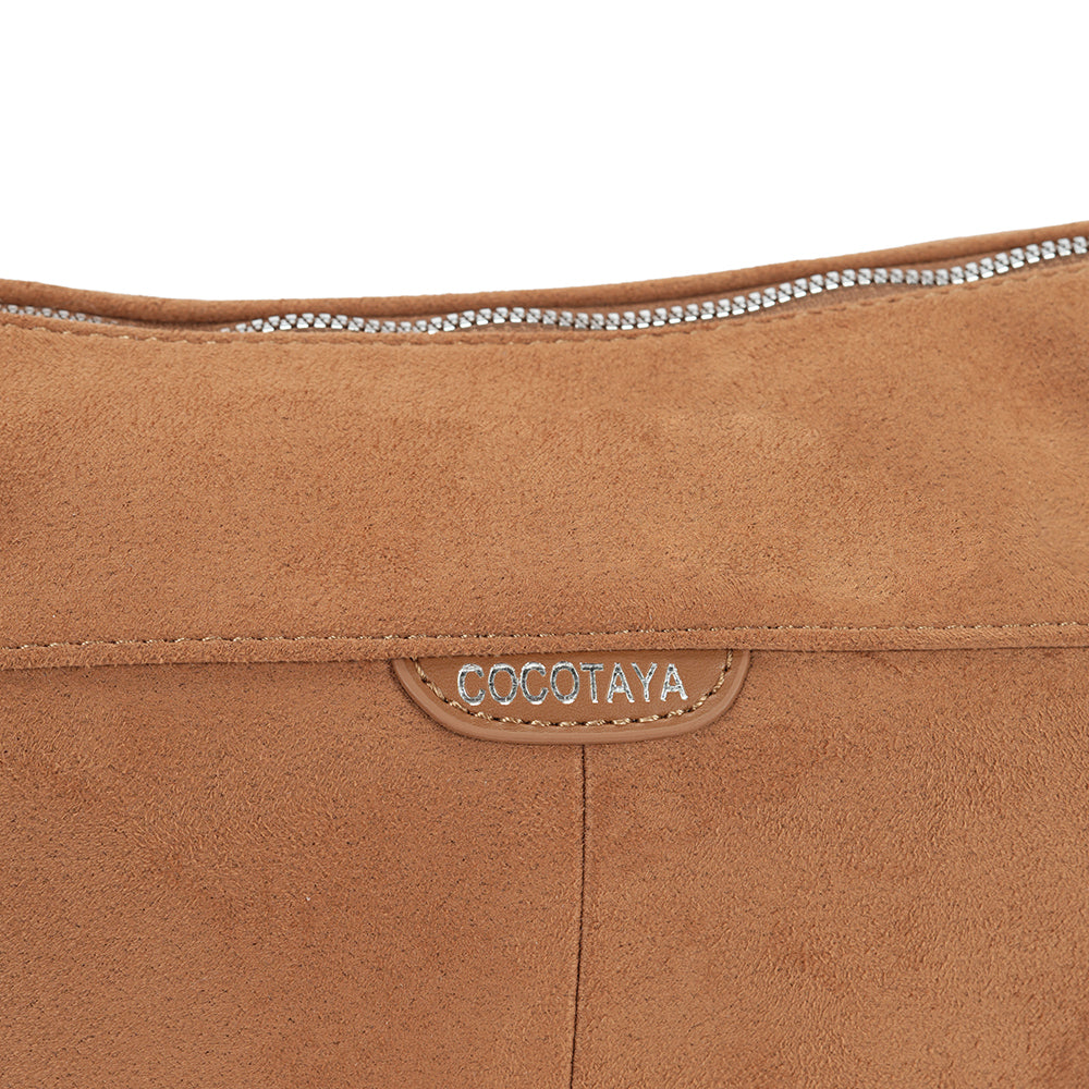 (COCOTAYA)Retro suede underarm bag, stylish leather handbag