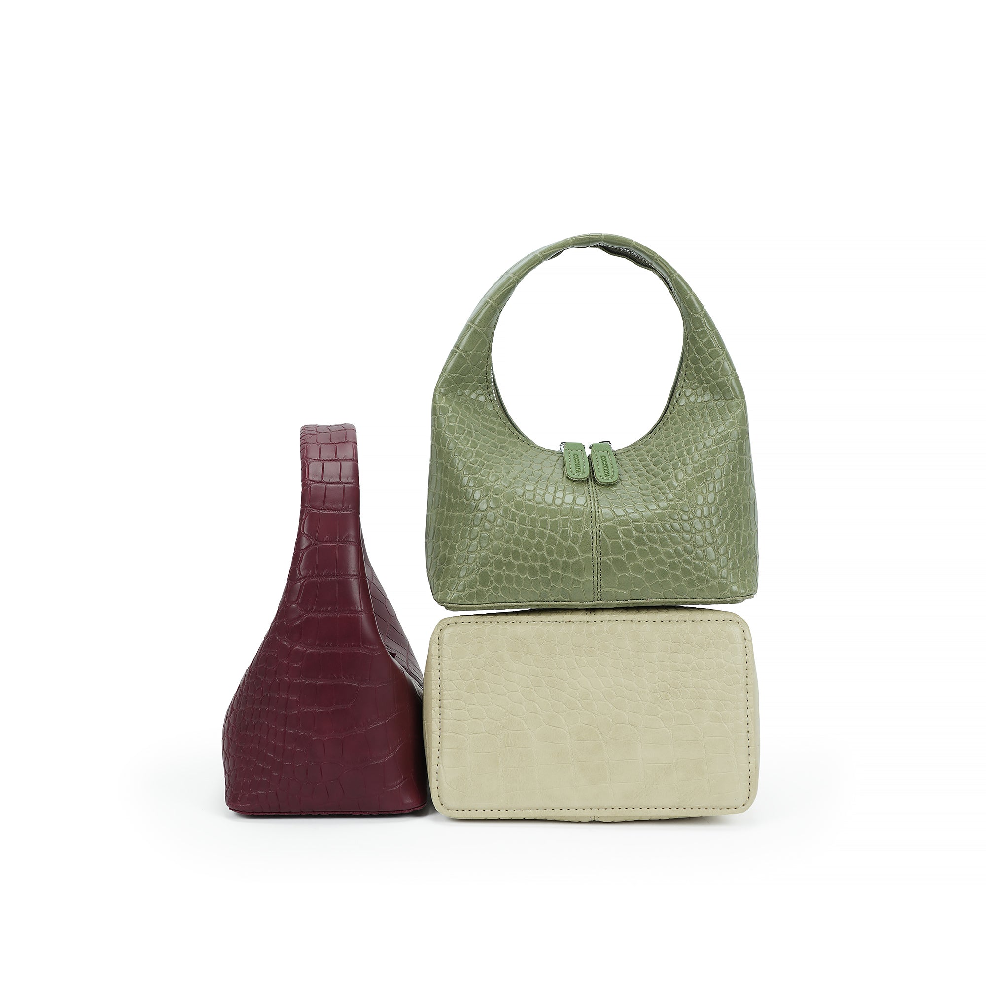 (COCOTAYA)Vintage Croc Pattern PU Leather Handbag, Casual Women's Shoulder Bag