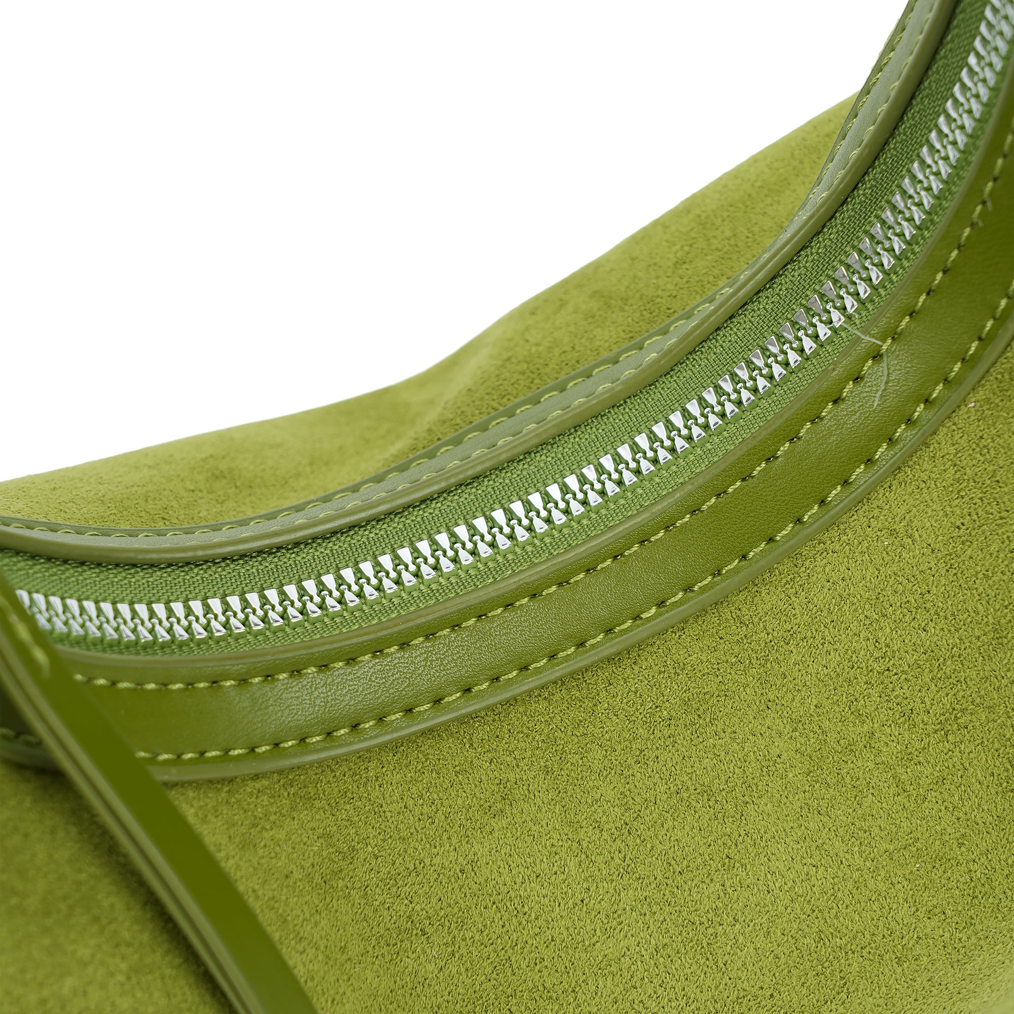 （cocotaya）CocoaHush Bag  Minimalist Suede Crescent Hobo Bag, Office Commuter Crossbody Purse