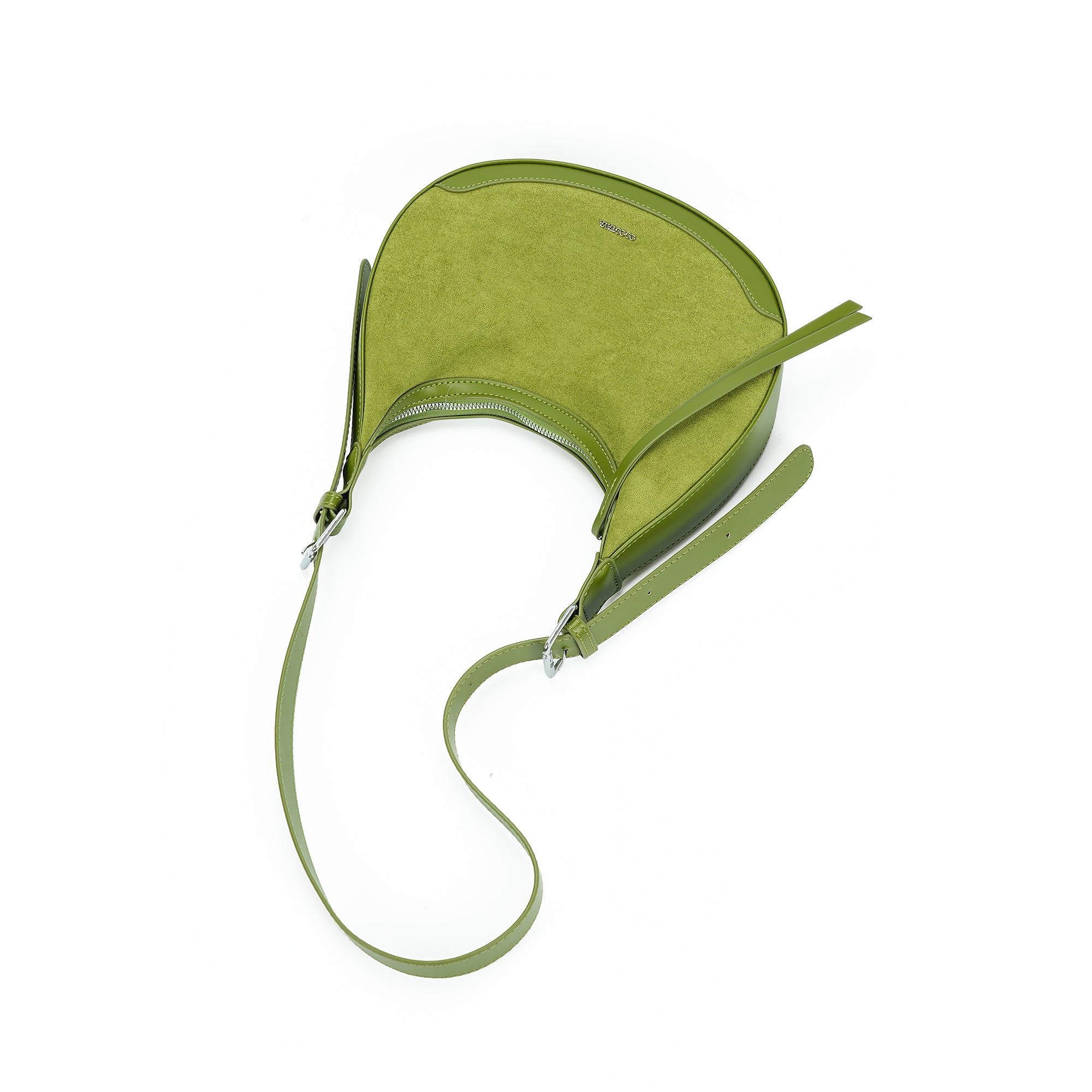 （cocotaya）CocoaHush Bag  Minimalist Suede Crescent Hobo Bag, Office Commuter Crossbody Purse