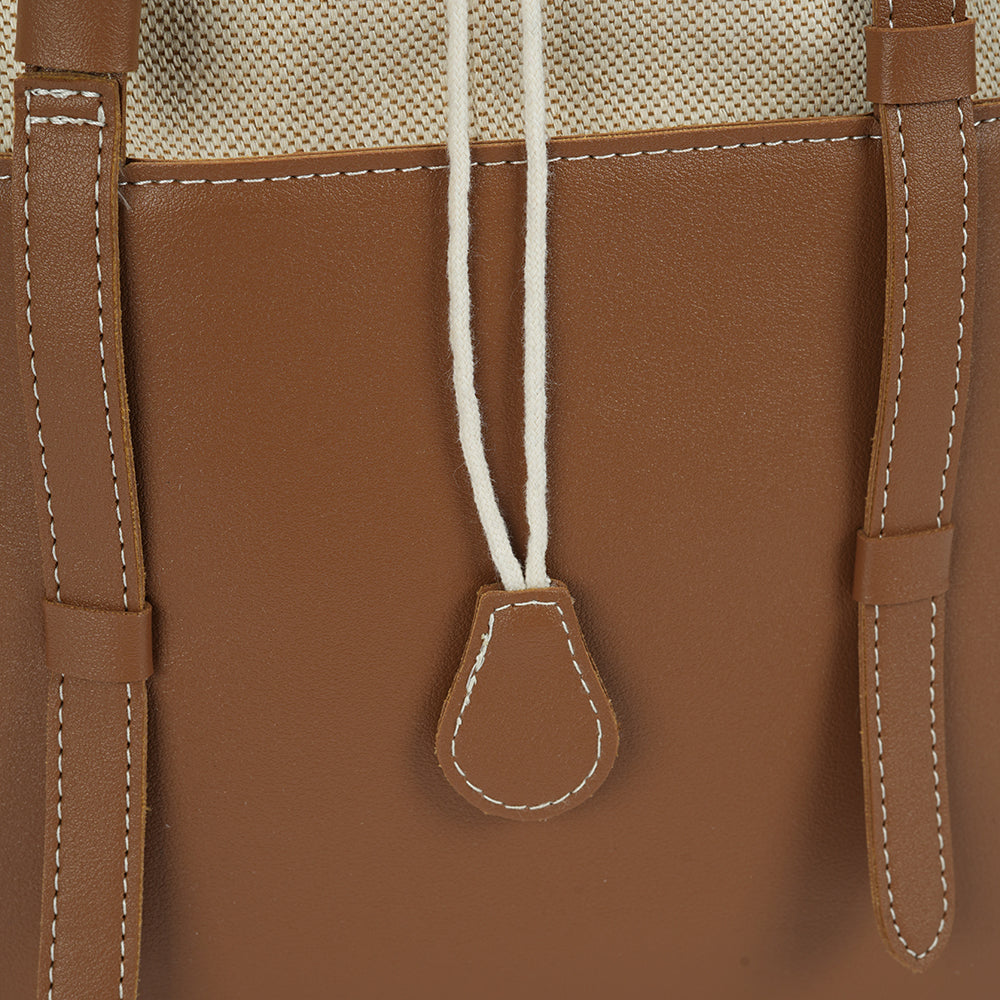 (COCOTAYA)Simple handbag with large capacity drawstring tote bag