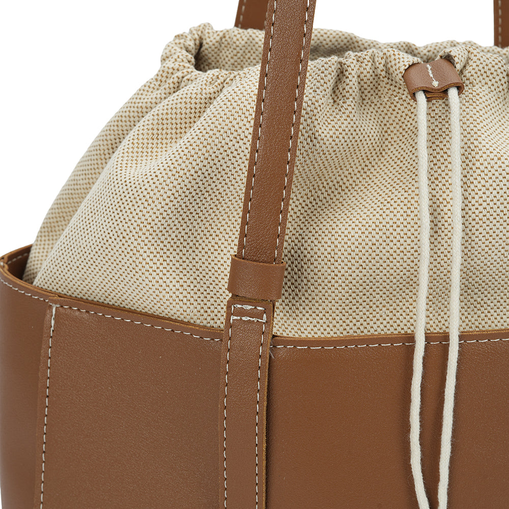 (COCOTAYA)Simple handbag with large capacity drawstring tote bag