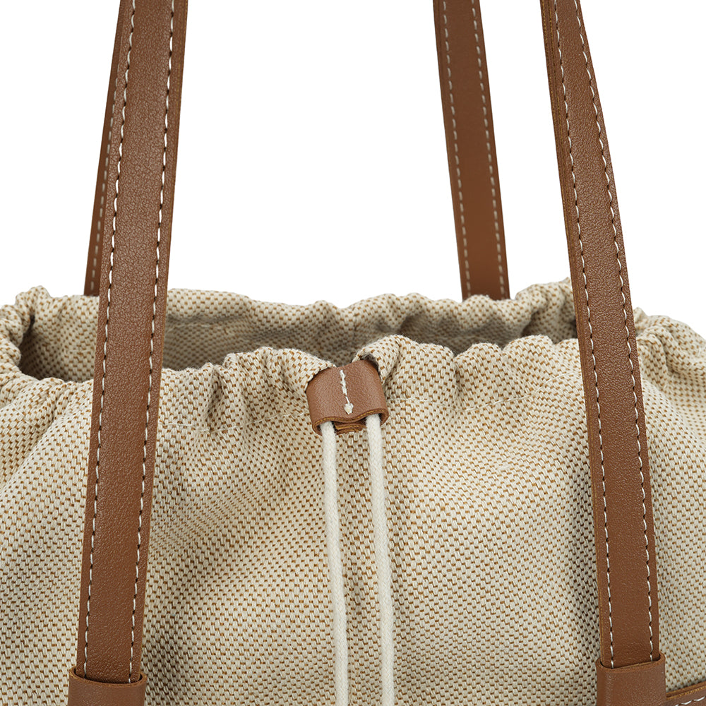 (COCOTAYA)Simple handbag with large capacity drawstring tote bag