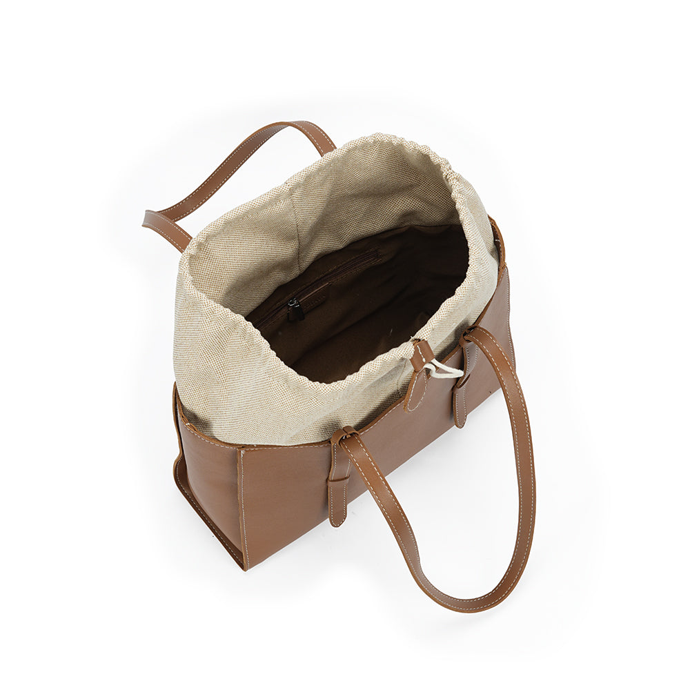 (COCOTAYA)Simple handbag with large capacity drawstring tote bag