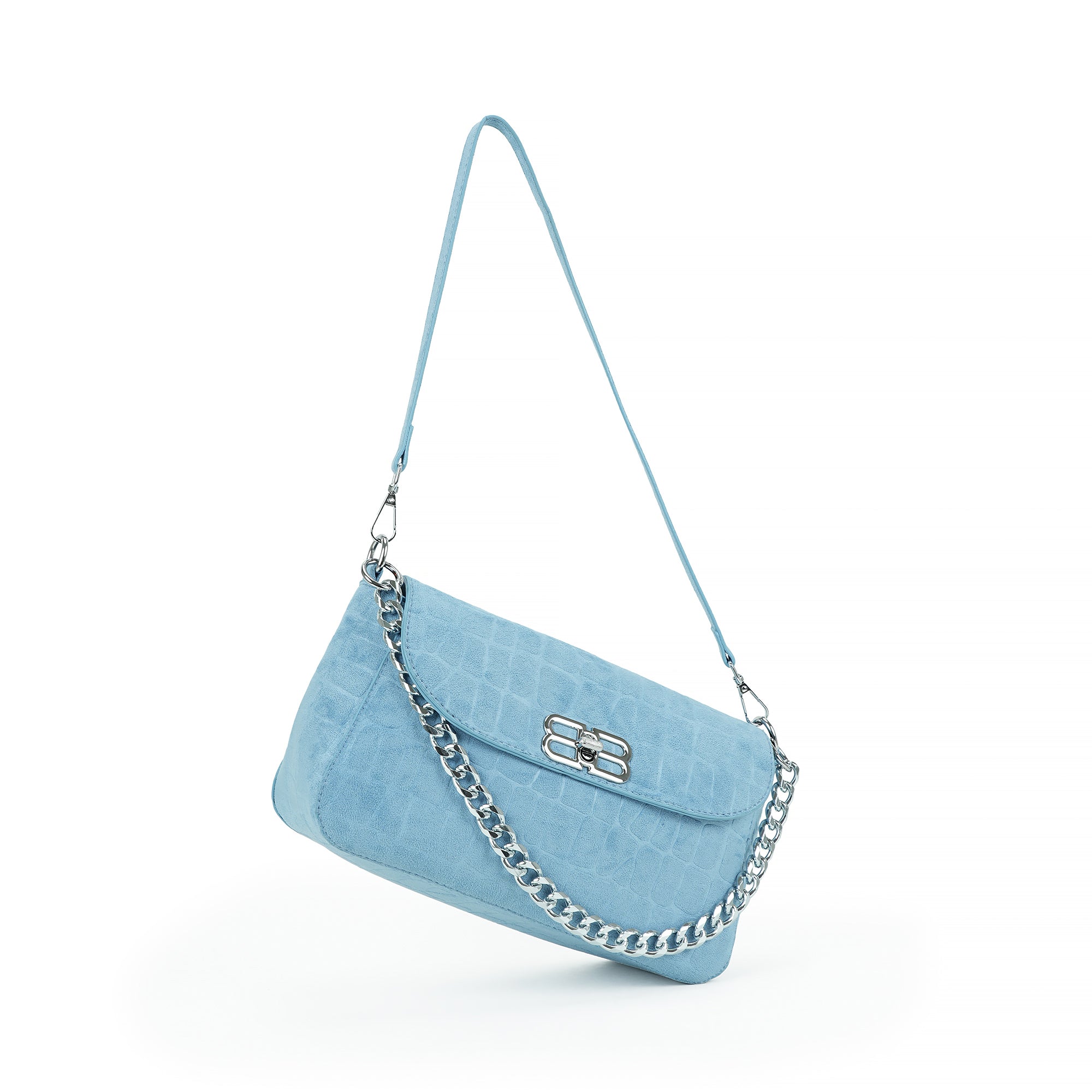 （cocotaya）Soft Flap Shoulder Bag With Matching Mini Pouch, Dual Carry Chain & Thin Strap Convertible Crossbody Handbag For Daily Street Style