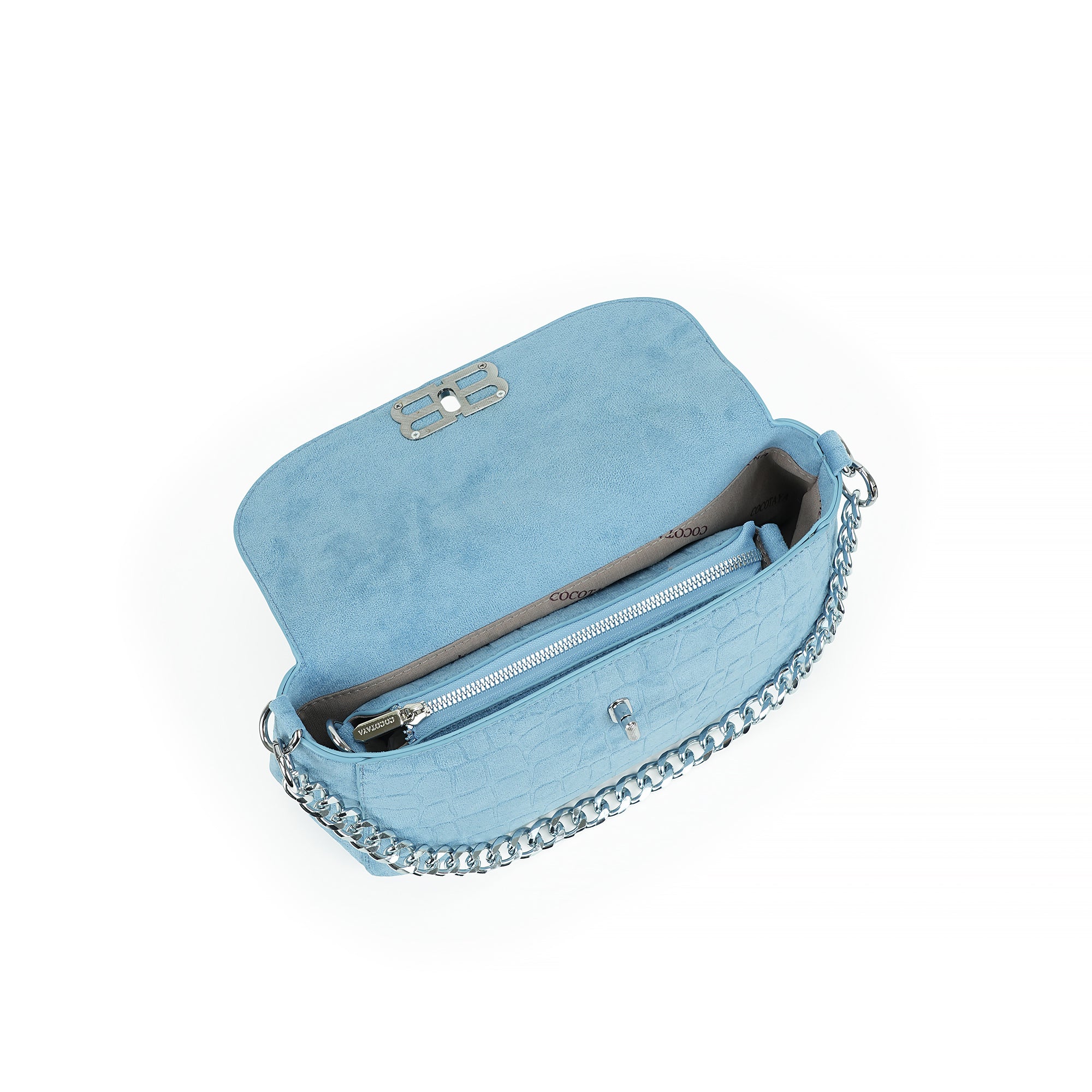 （cocotaya）Soft Flap Shoulder Bag With Matching Mini Pouch, Dual Carry Chain & Thin Strap Convertible Crossbody Handbag For Daily Street Style