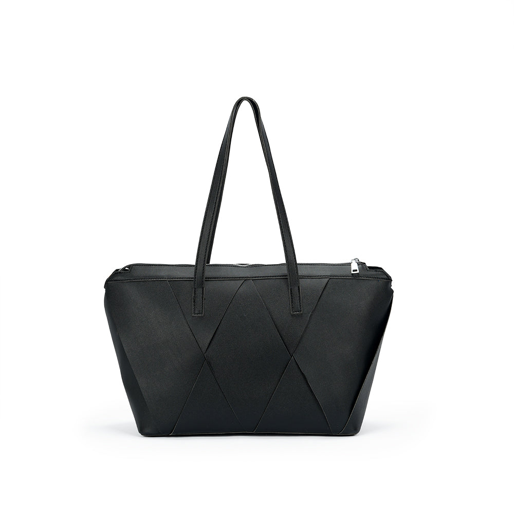 (COCOTAYA)Soft leather shoulder bag with unique cut design and large capacity