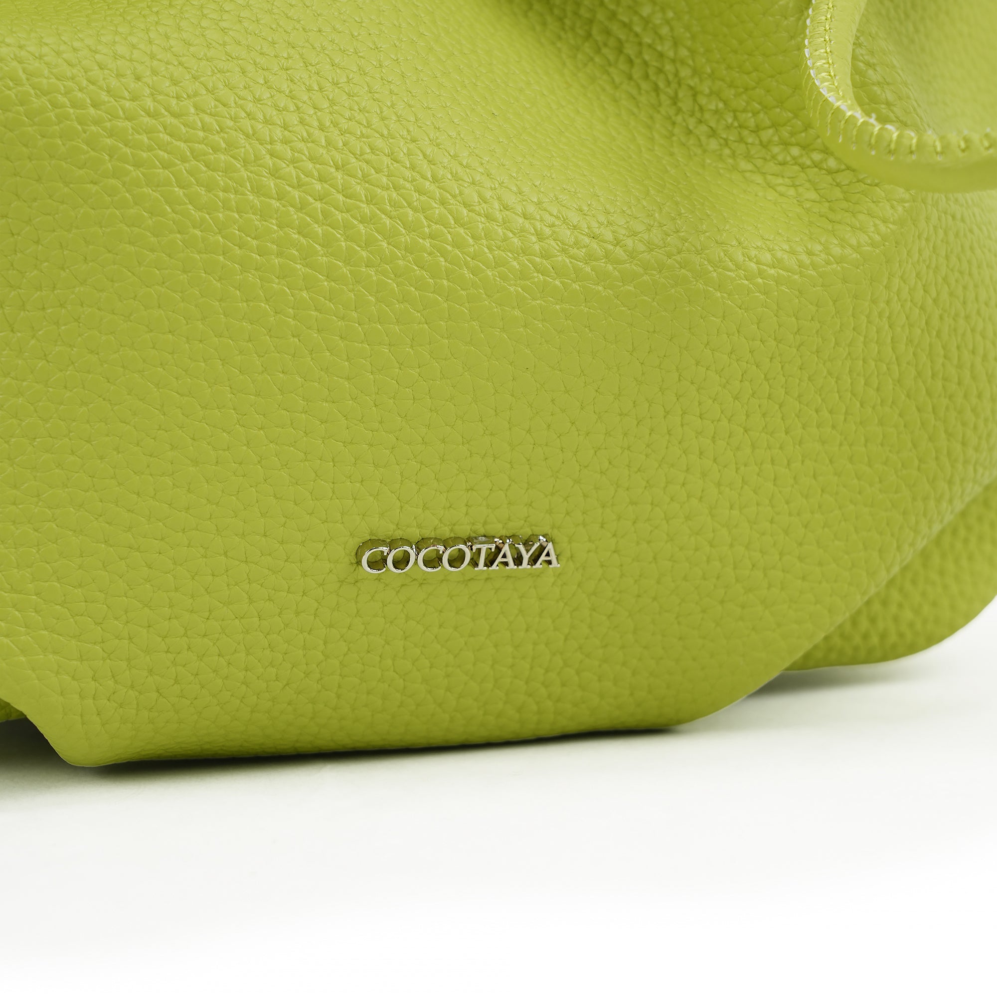 （cocotaya）Drawstring Mini Bucket Crossbody Bag with Bead Decor Thin Strap