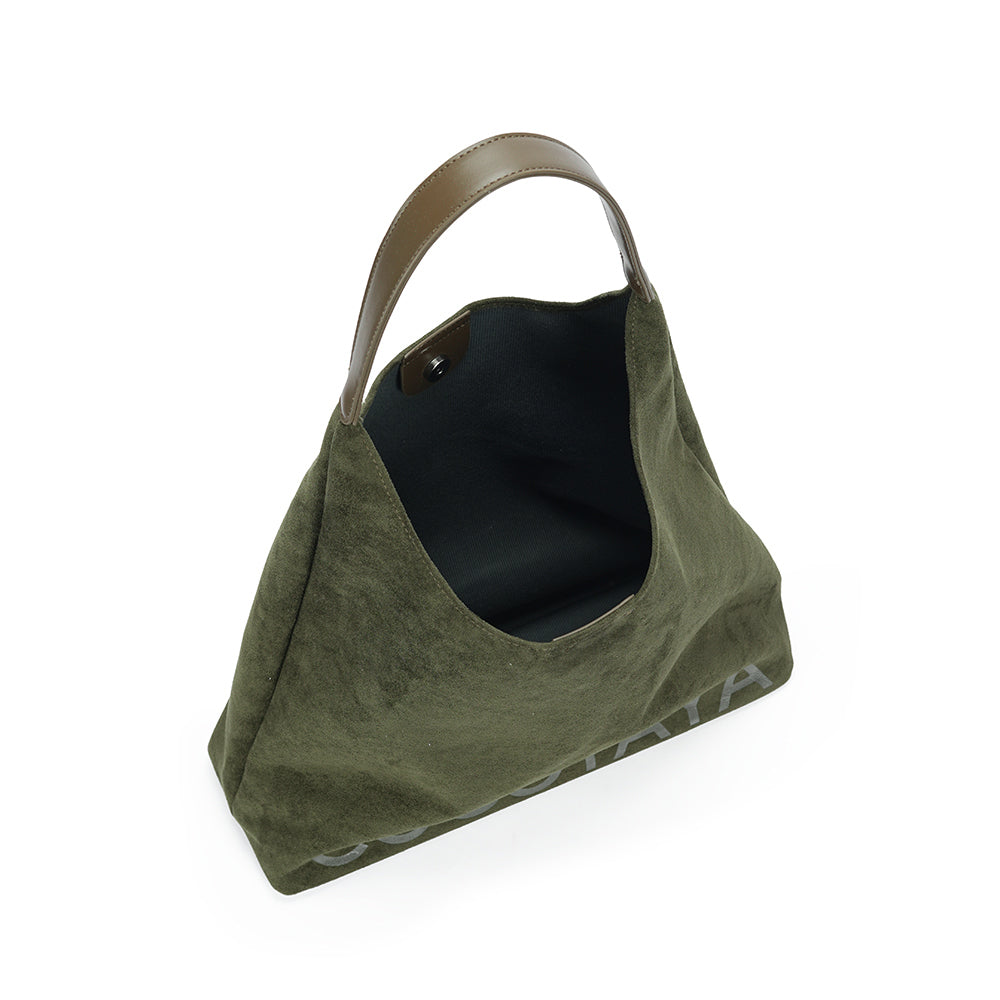 (COCOTAYA)Stylish retro large bag, velvet underarm bag, exquisite leather bag