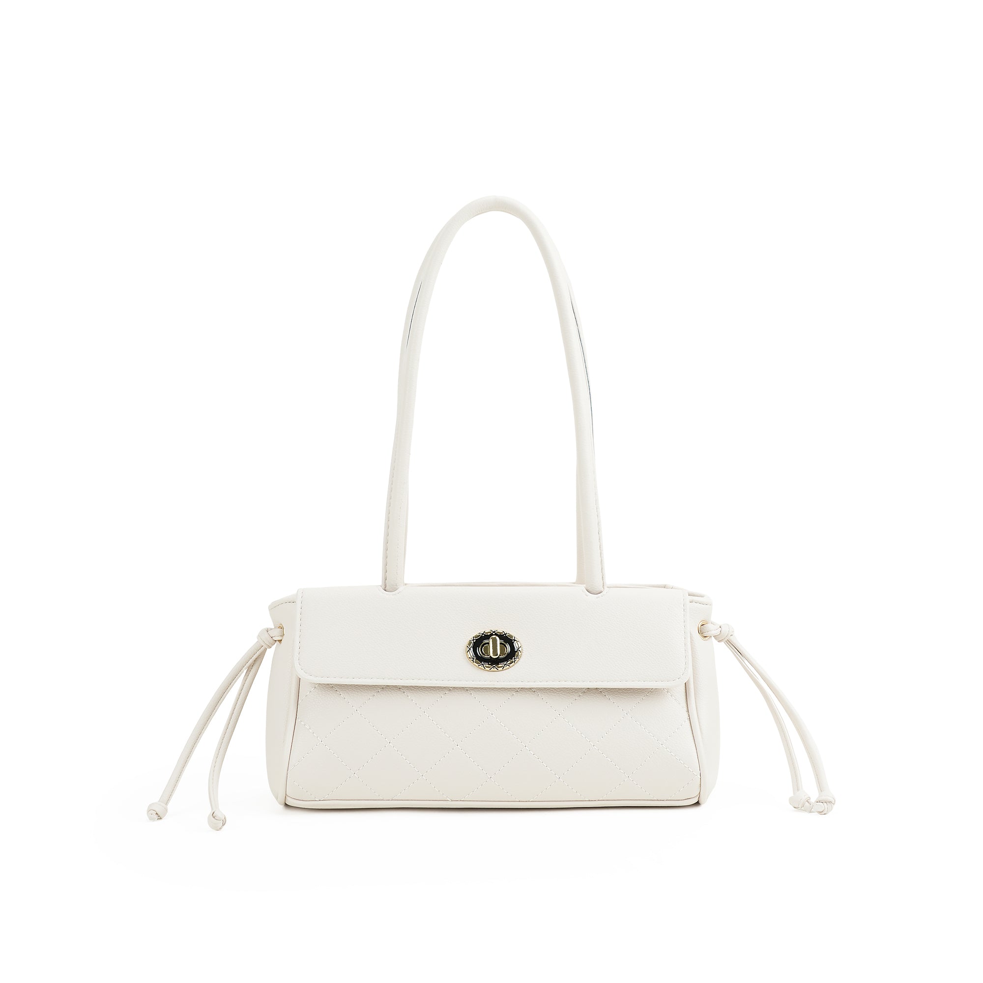 （cocotaya）Women's Retro Underarm Bag with Drawstring Decoration - Everyday Shoulder Bag