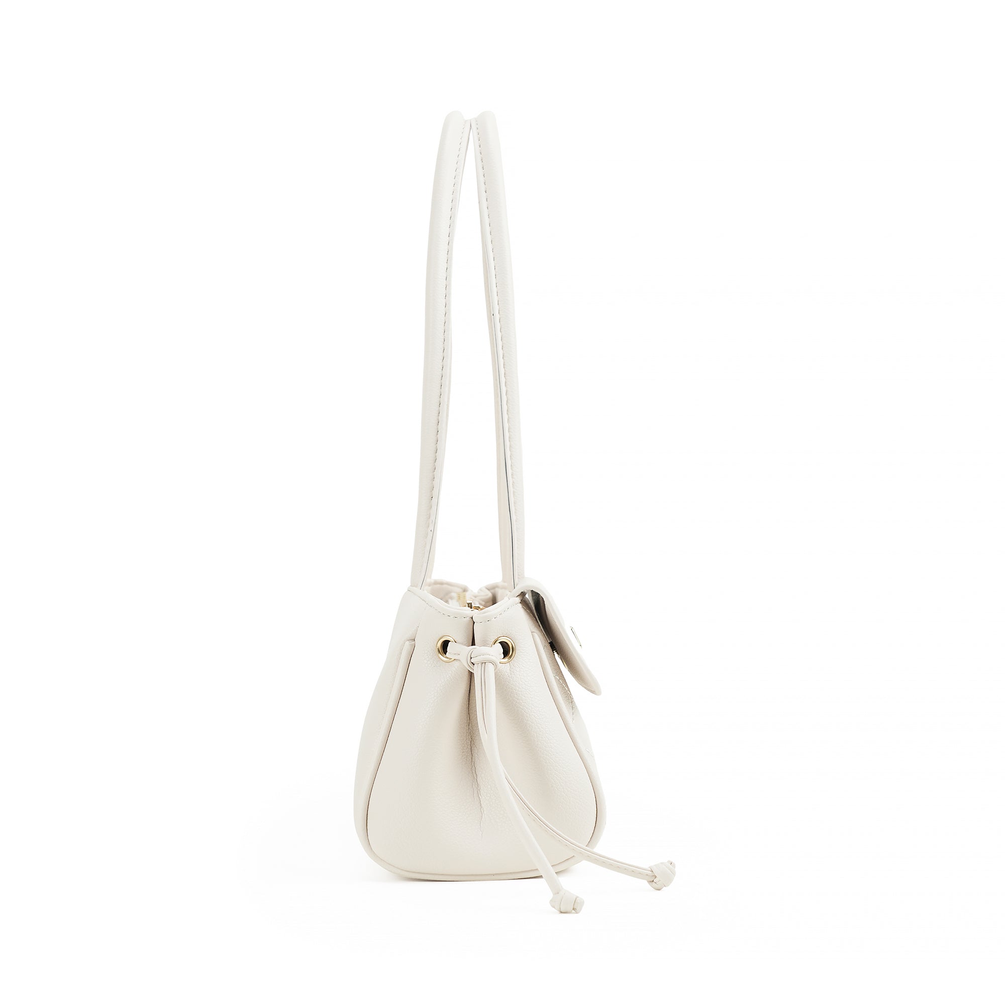 （cocotaya）Women's Retro Underarm Bag with Drawstring Decoration - Everyday Shoulder Bag