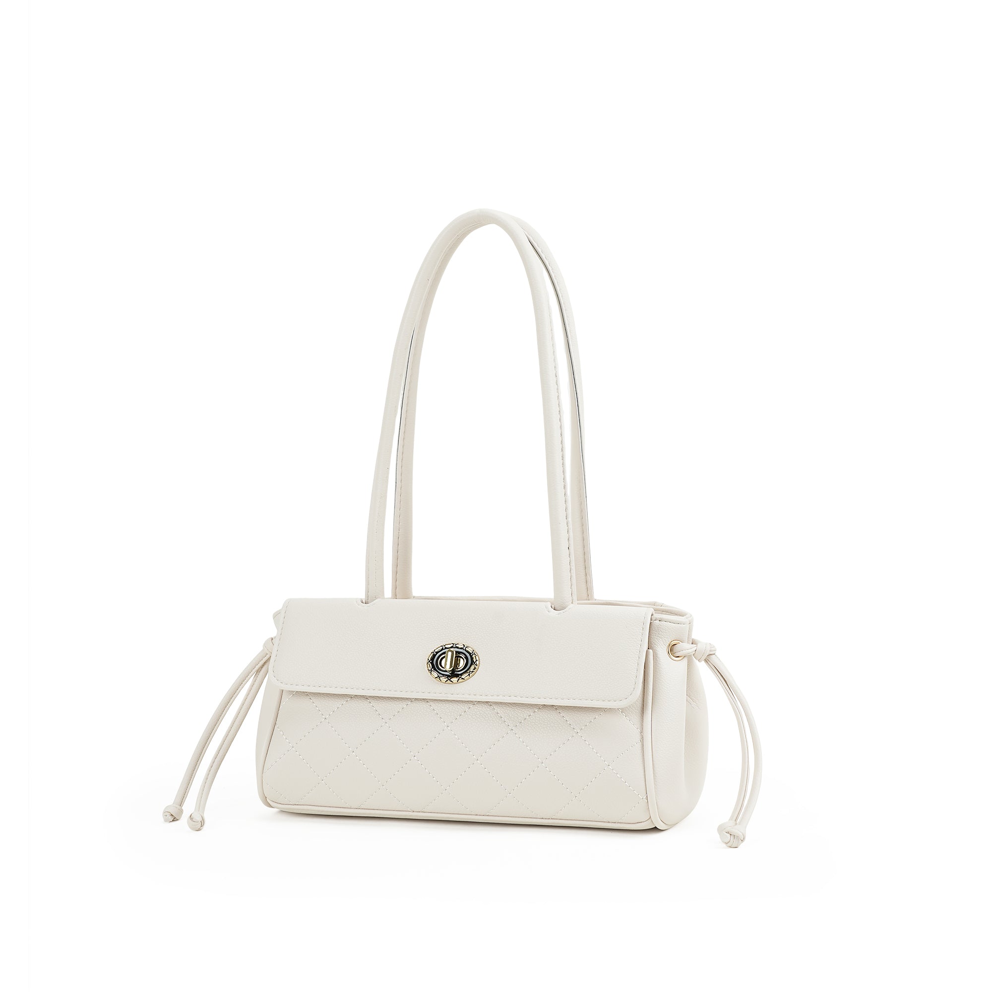 （cocotaya）Women's Retro Underarm Bag with Drawstring Decoration - Everyday Shoulder Bag