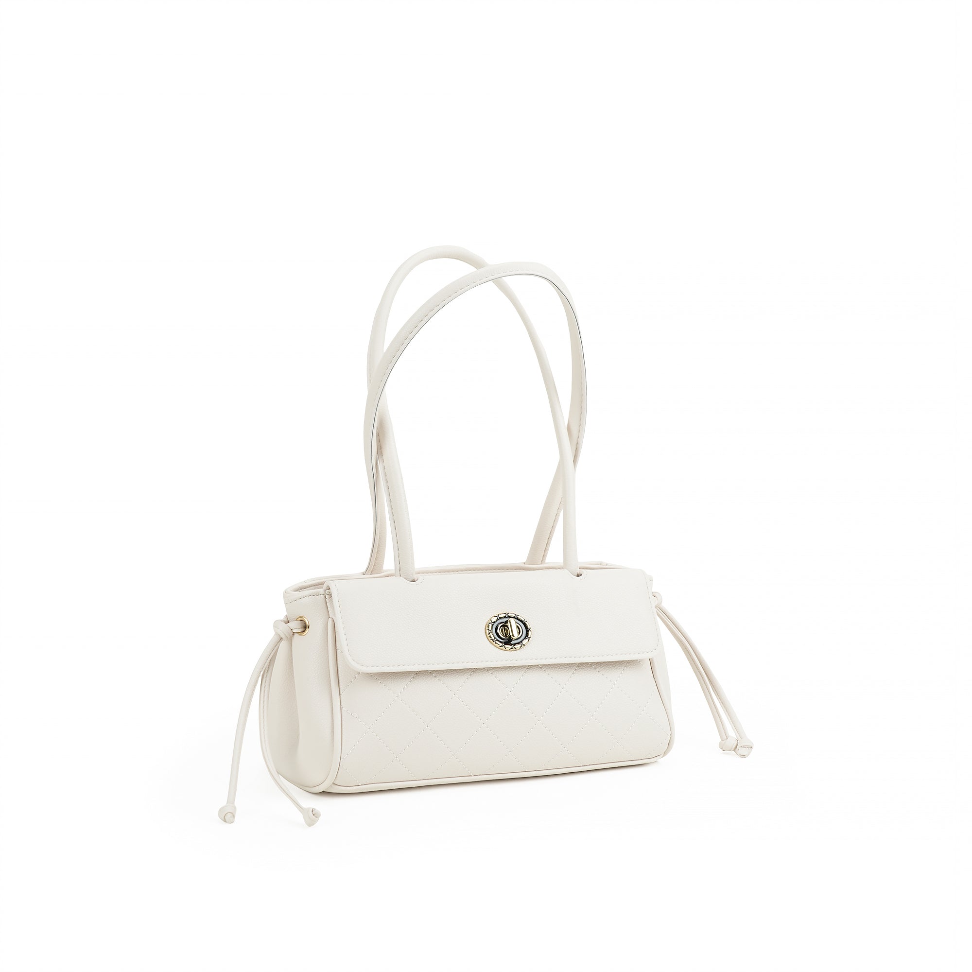 （cocotaya）Women's Retro Underarm Bag with Drawstring Decoration - Everyday Shoulder Bag