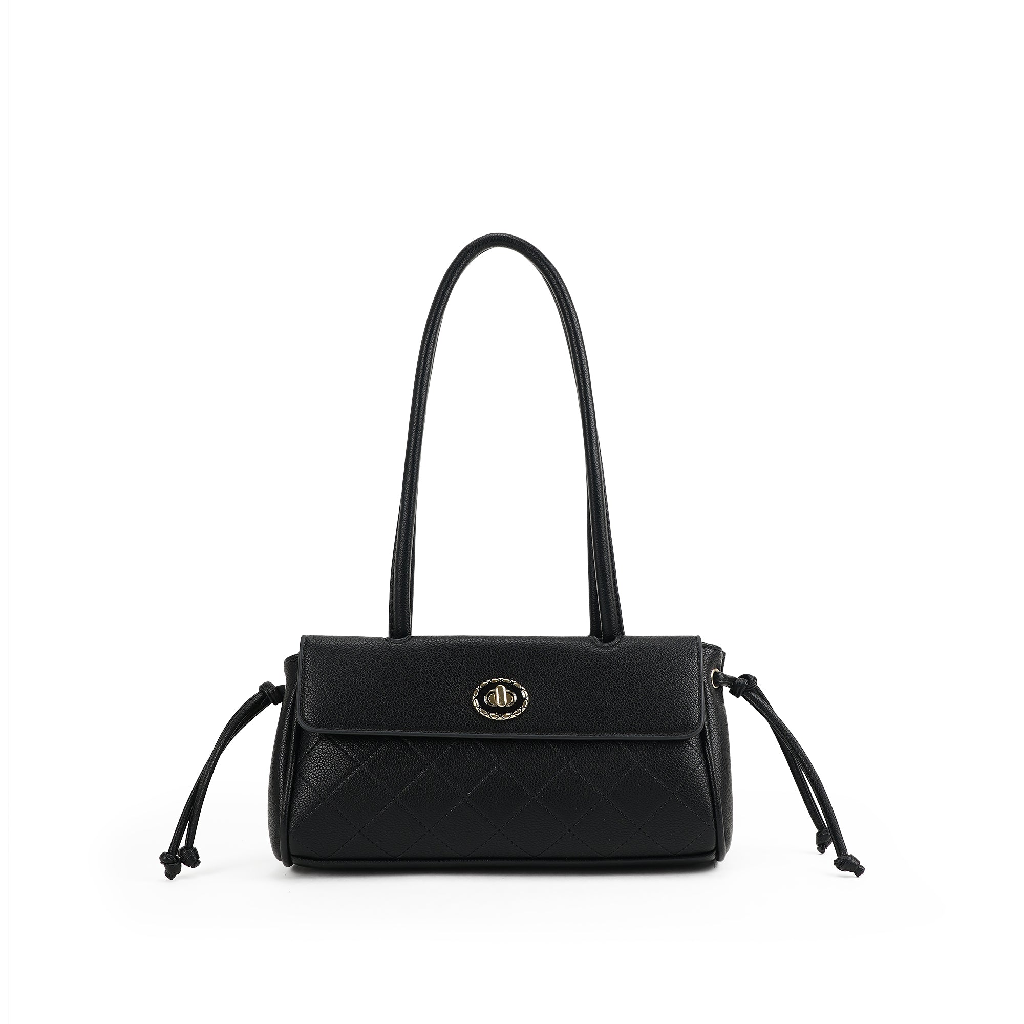 （cocotaya）Women's Retro Underarm Bag with Drawstring Decoration - Everyday Shoulder Bag