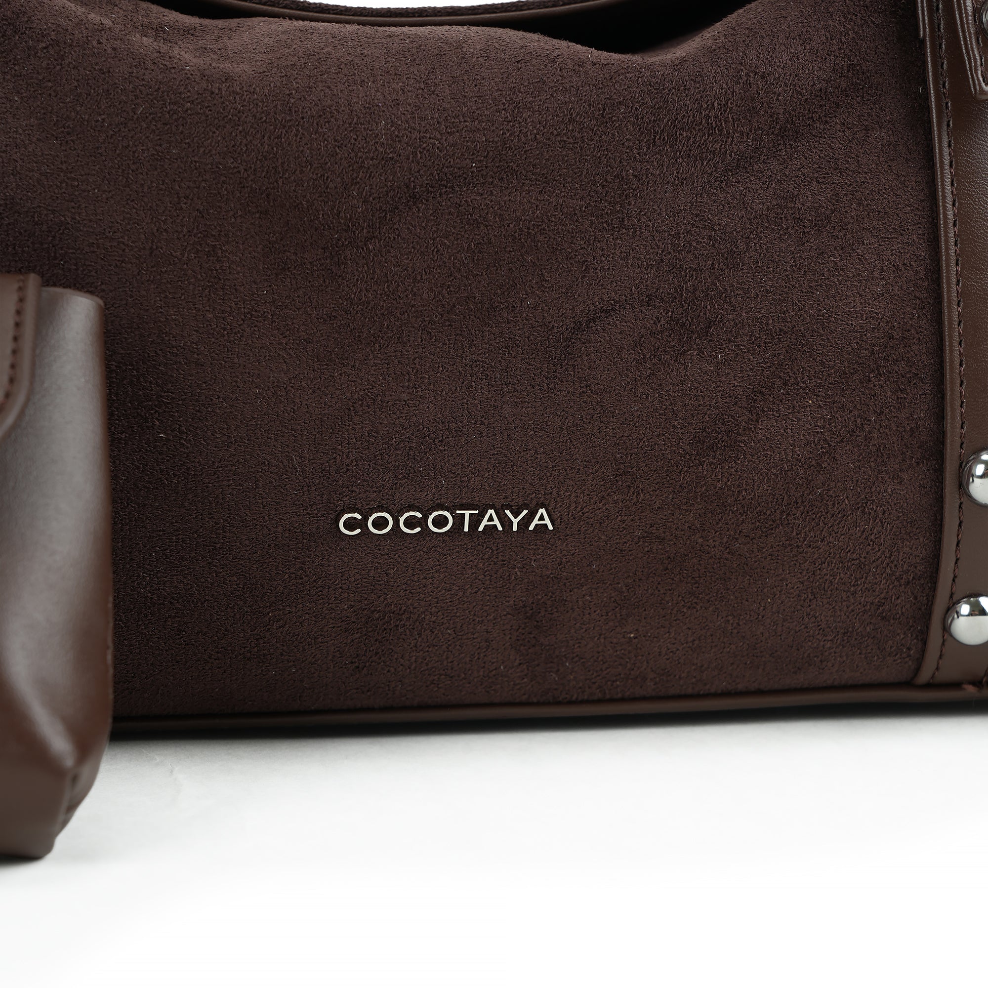 （cocotaya）Vintage Suede Shoulder Bag With Matching Mini Purse