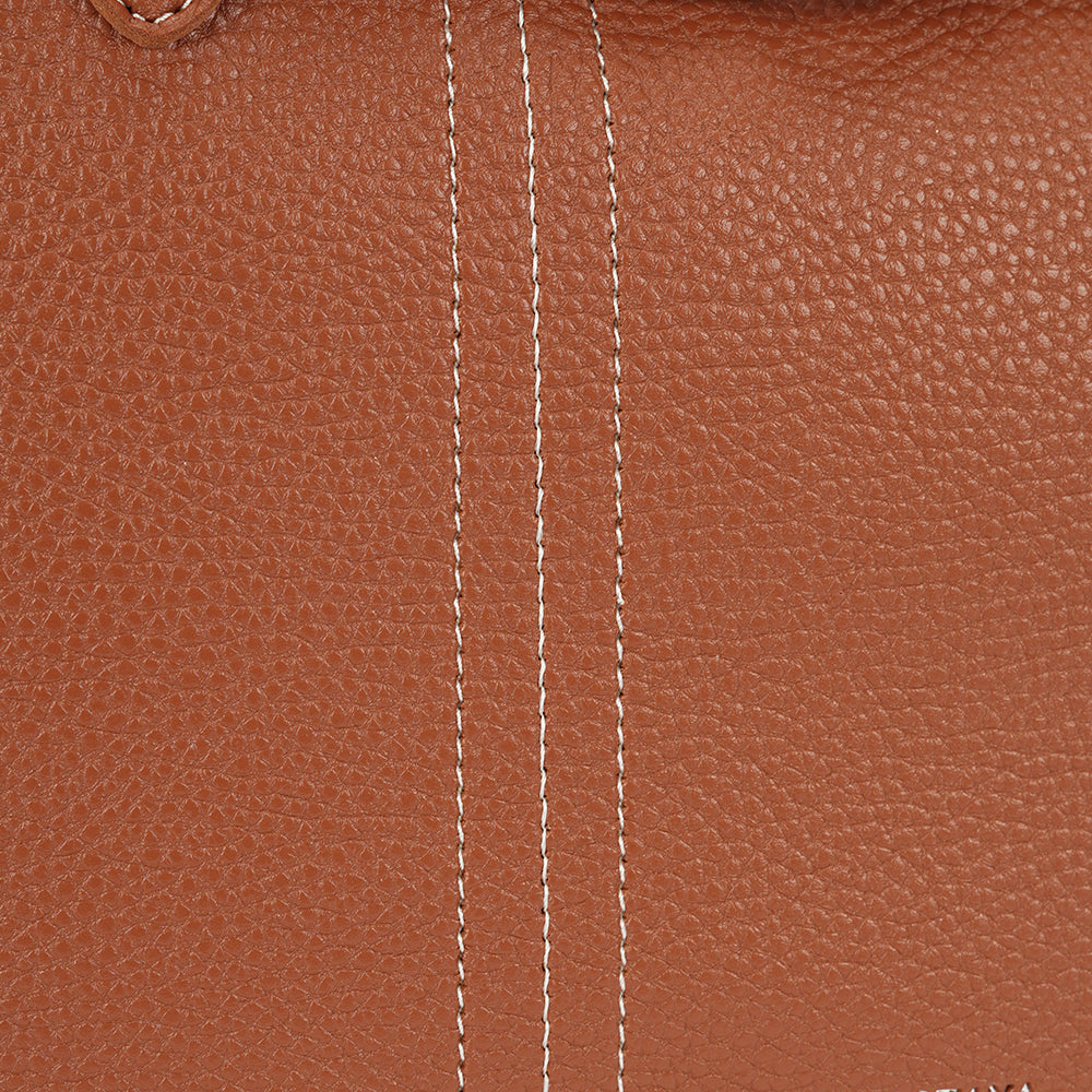 (COCOTAYA)Elegant zippered leather tote bag with button design and large capacity.