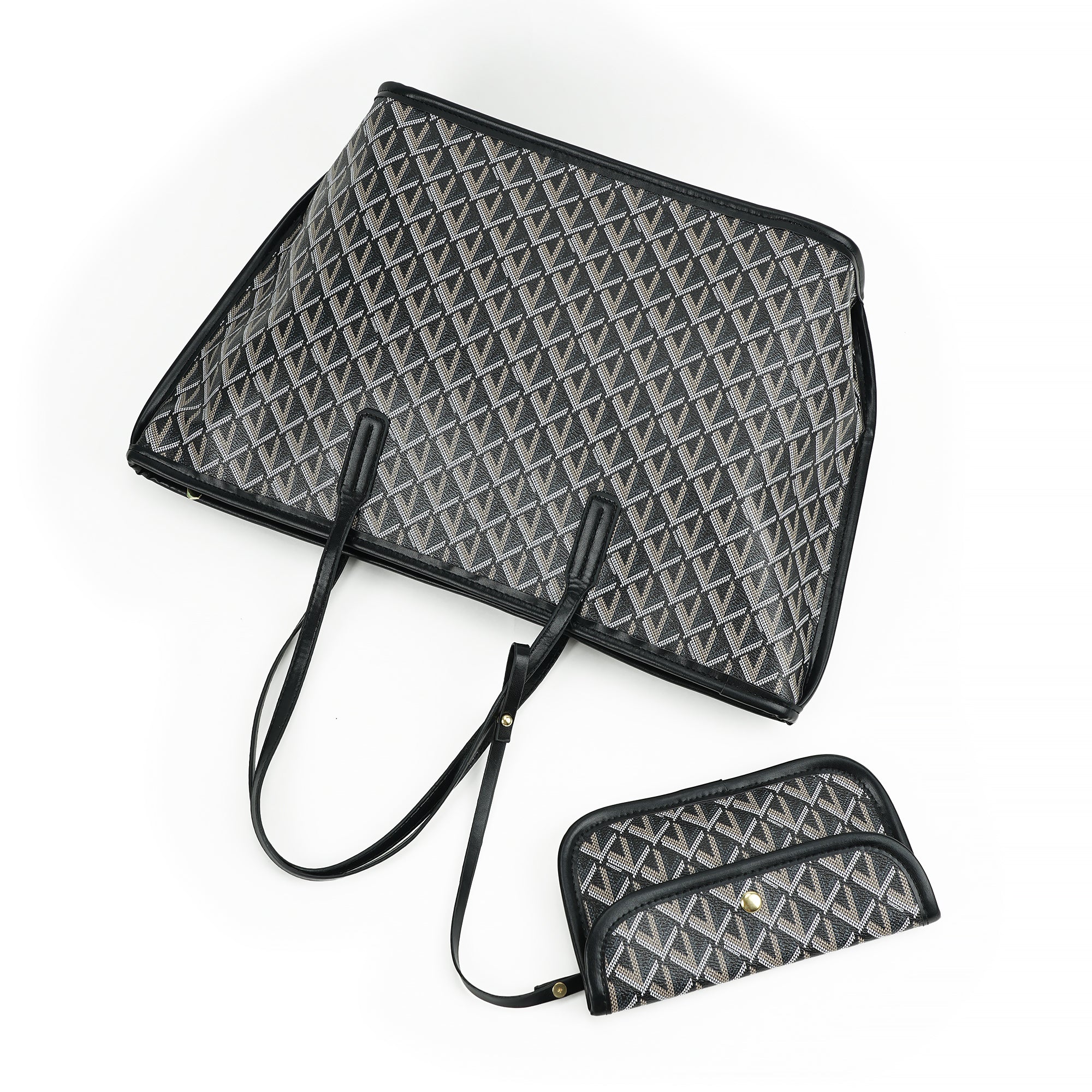 （cocotaya）Fashion Printed Tote Bag With Small Purse Daily Travel Shoulder Handbag Set