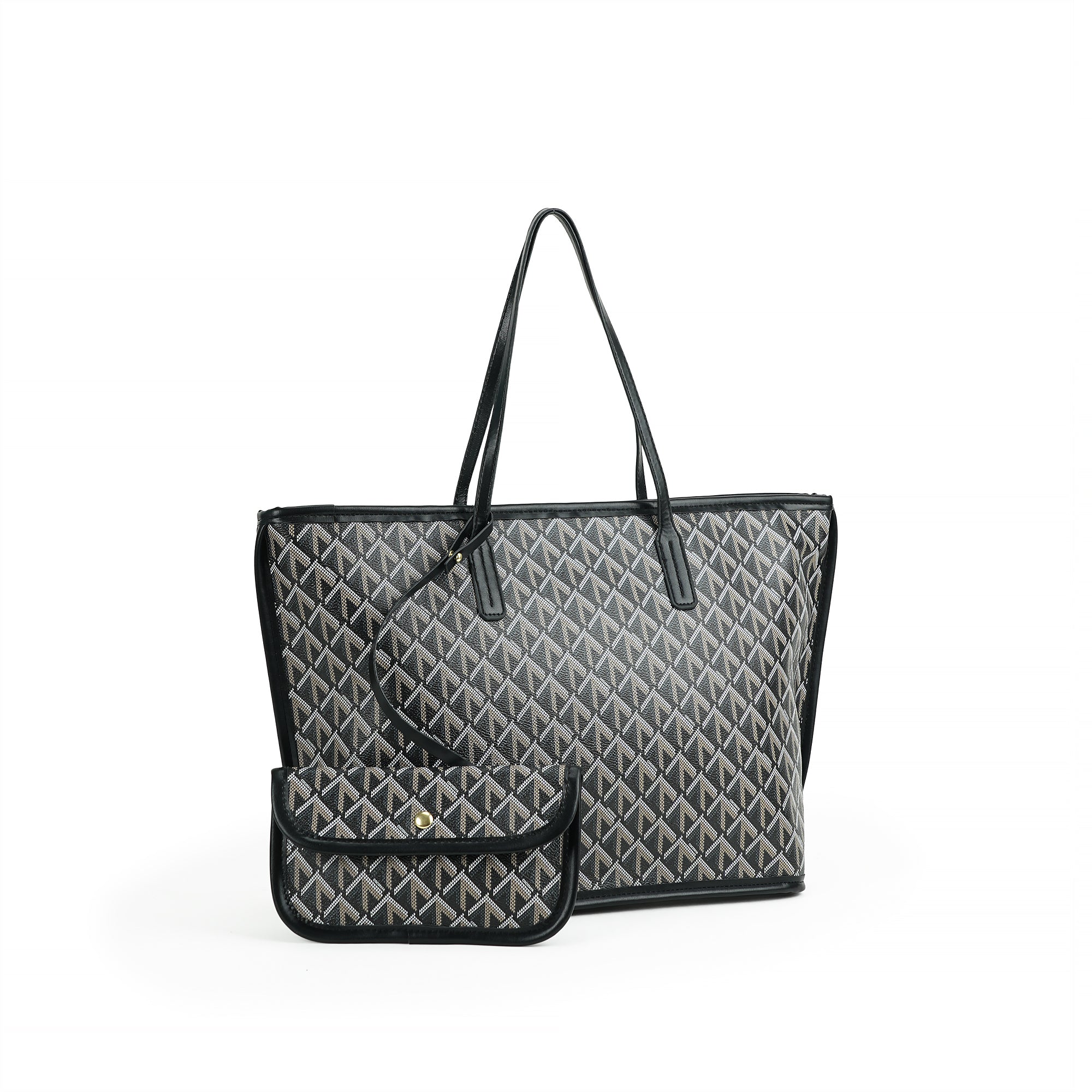 （cocotaya）Fashion Printed Tote Bag With Small Purse Daily Travel Shoulder Handbag Set
