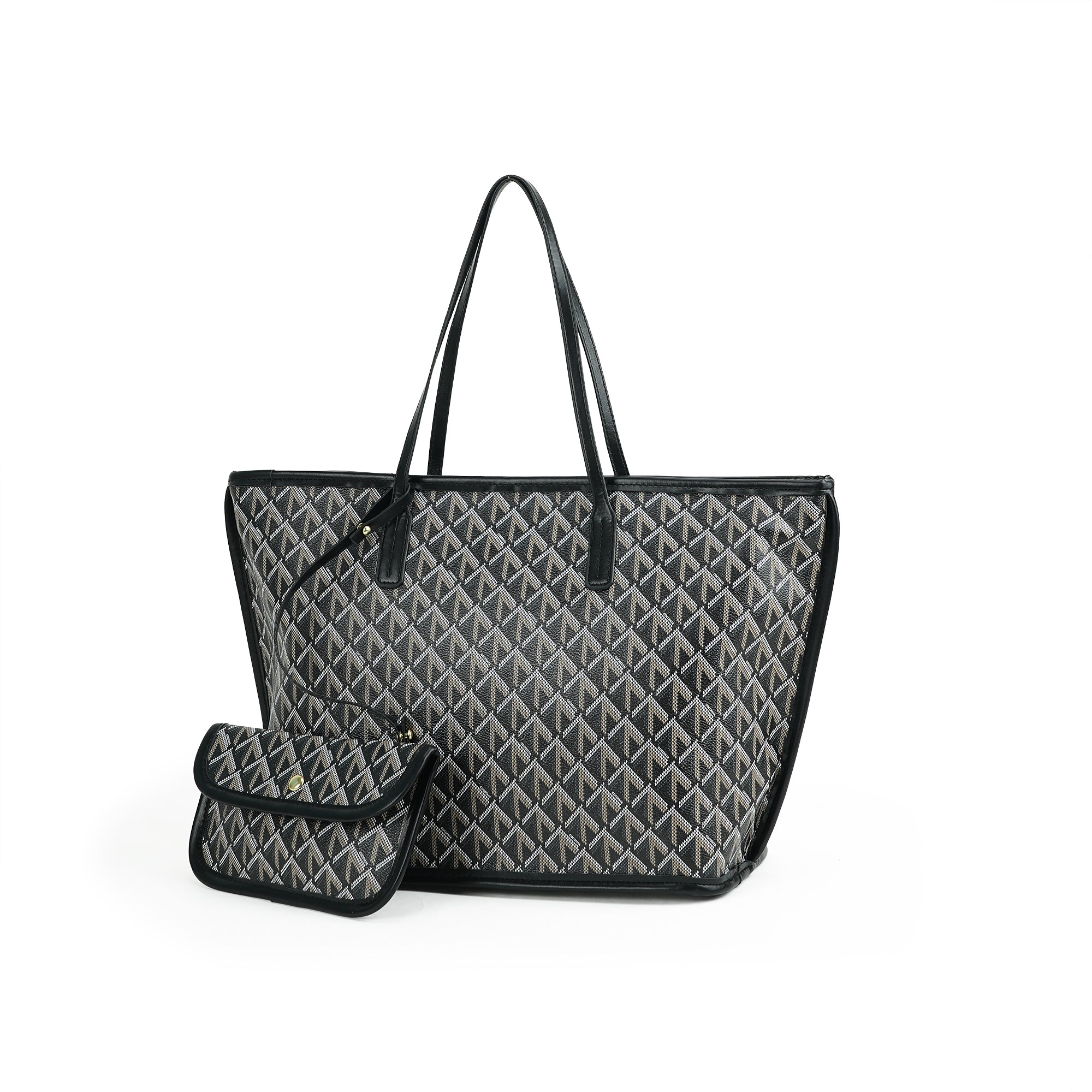 （cocotaya）Fashion Printed Tote Bag With Small Purse Daily Travel Shoulder Handbag Set