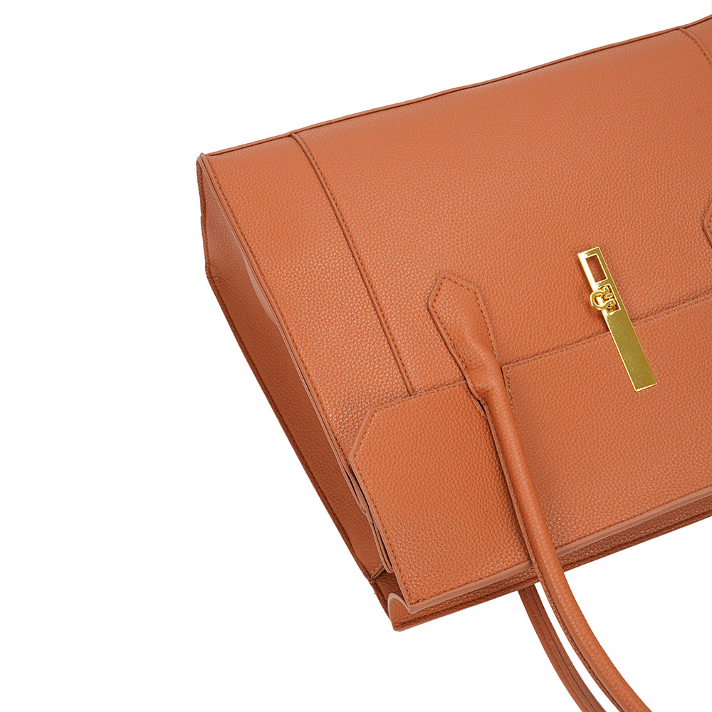(COCOTAYA)Retro elegant preppy style large capacity flap handbag