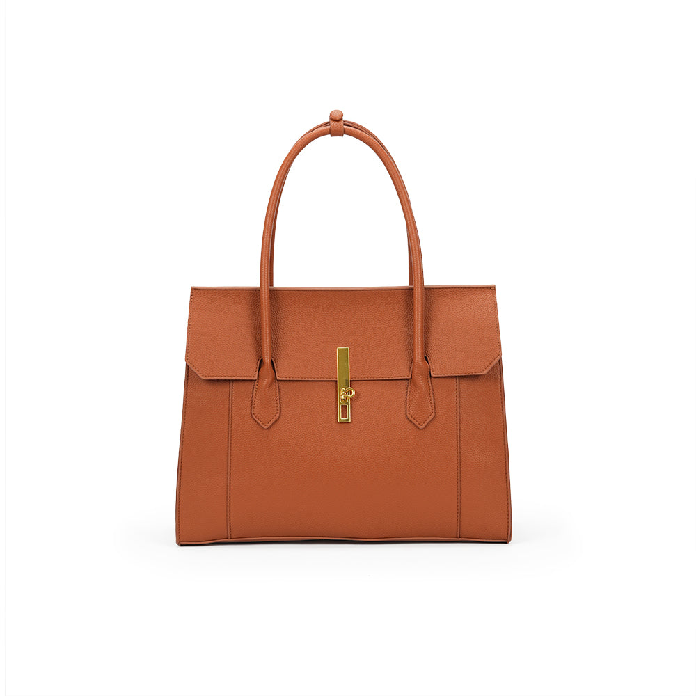 (COCOTAYA)Retro elegant preppy style large capacity flap handbag