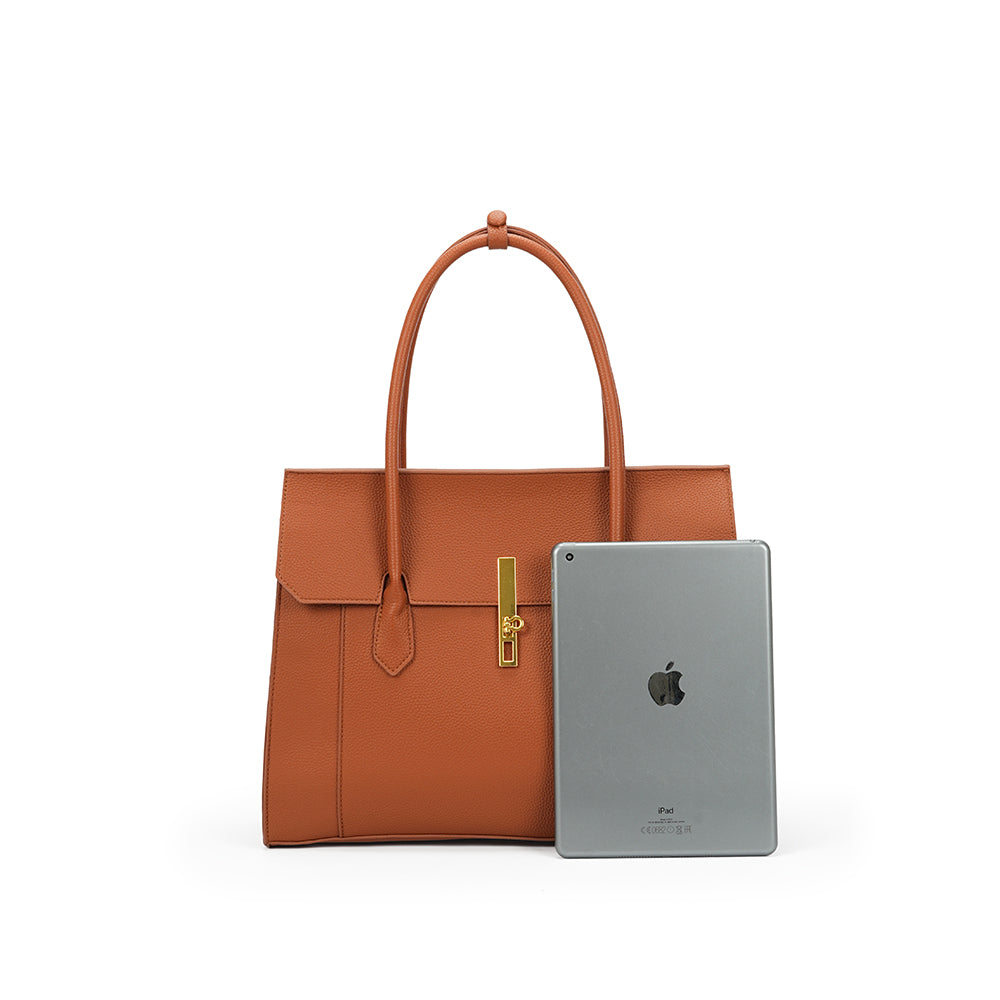 (COCOTAYA)Retro elegant preppy style large capacity flap handbag