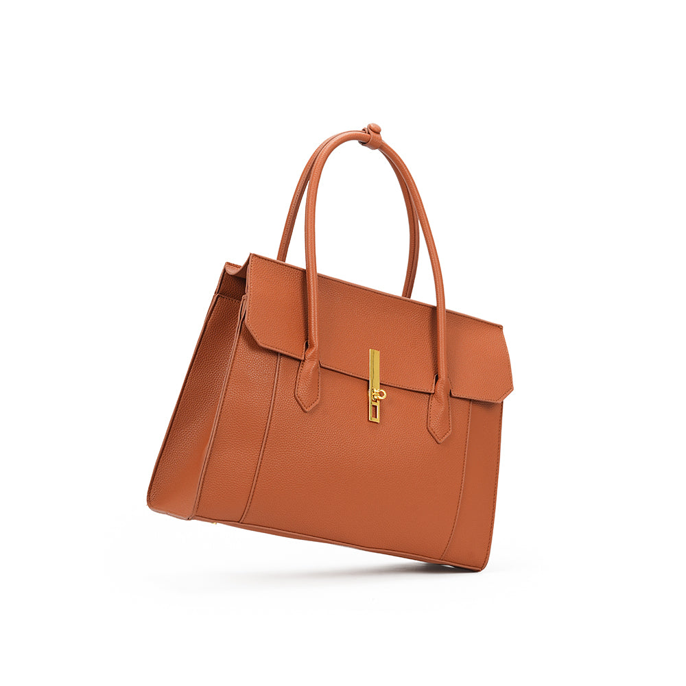 (COCOTAYA)Retro elegant preppy style large capacity flap handbag