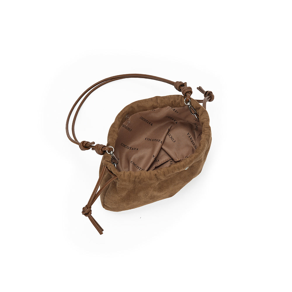 (COCOTAYA)Lucky Bag Retro-style elegant drawstring shoulder bag, stylish mini crossbody bag