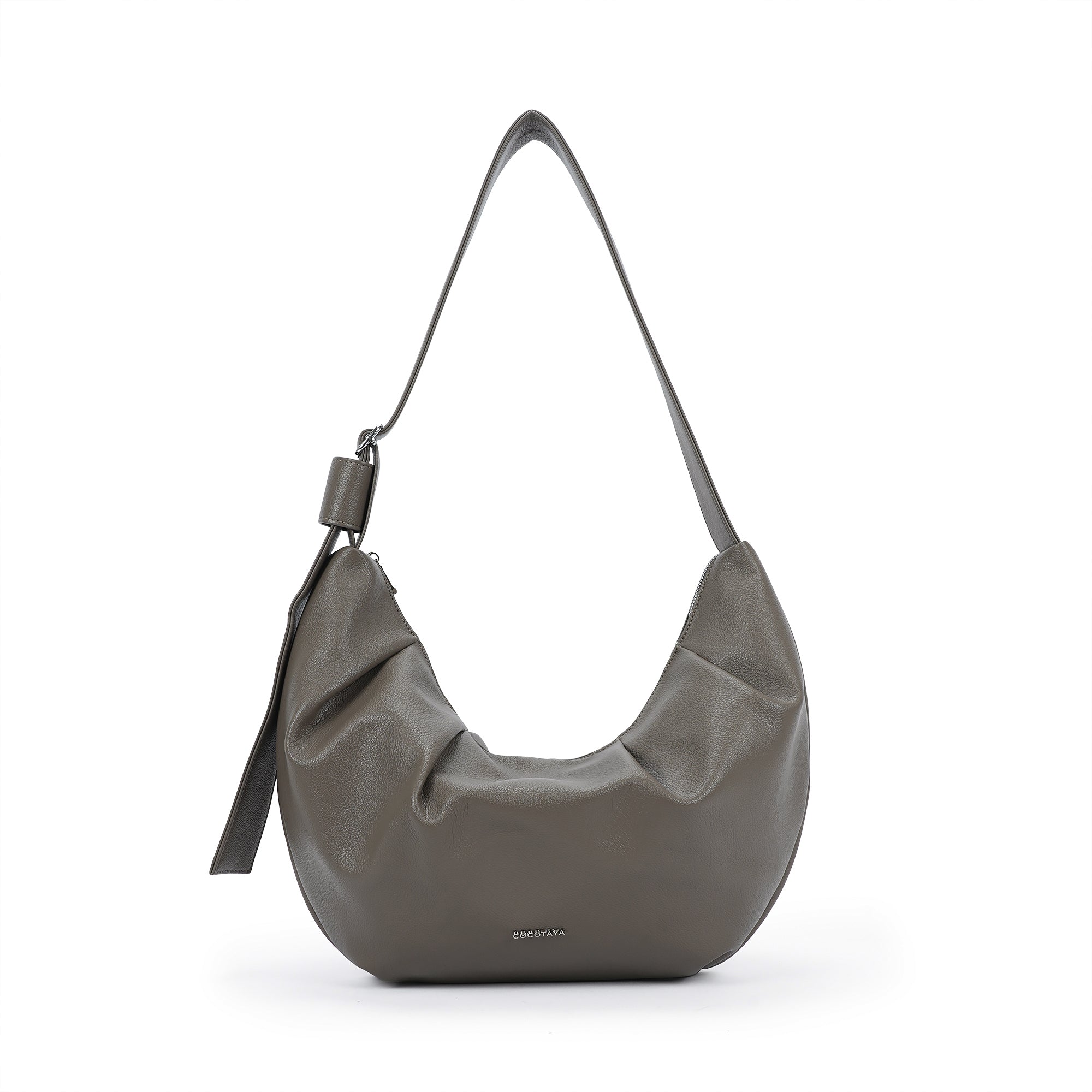 （cocotaya）Lunar Hobo Bag Minimalist Crescent Hobo Bag, Soft Leather Adjustable Shoulder Purse