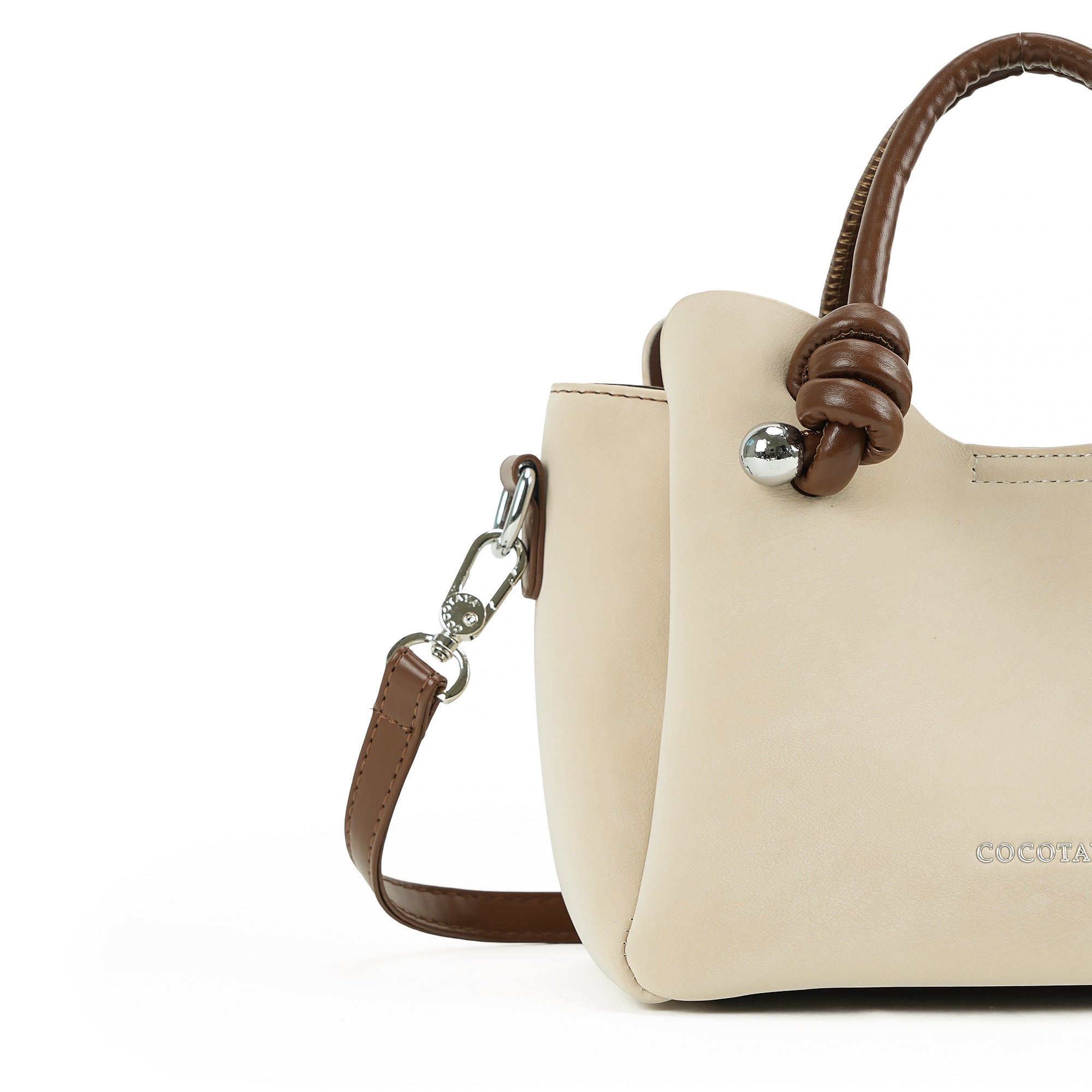 （cocotaya） Elegant Soft Leather Mini Tote Handbag  Detachable Adjustable Crossbody Strap Women Daily
