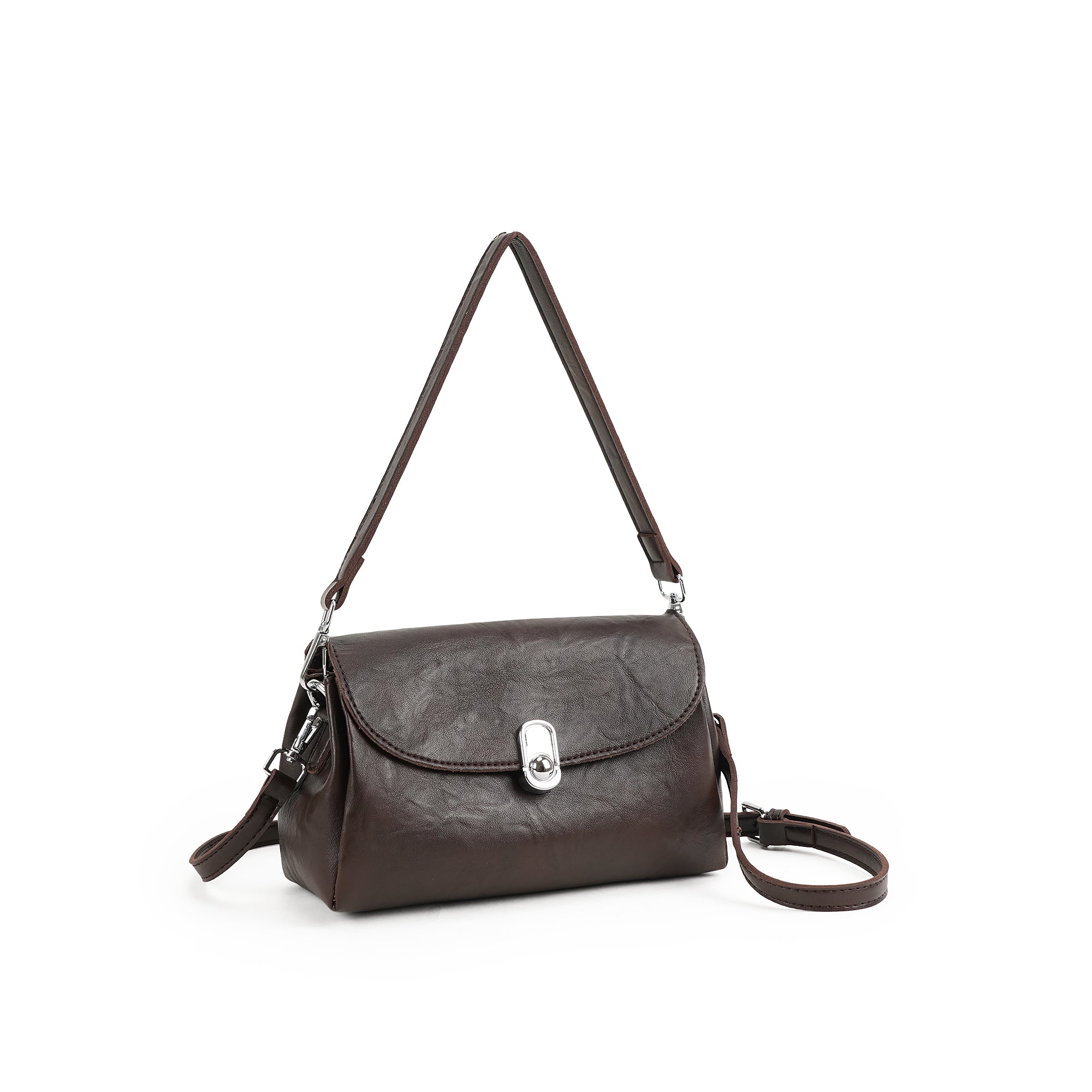 （cocotaya）Soft Leather Flip Shoulder Bag, Single Detachable Adjustable Strap Convertible Crossbody Handbag For Daily Street Outfits