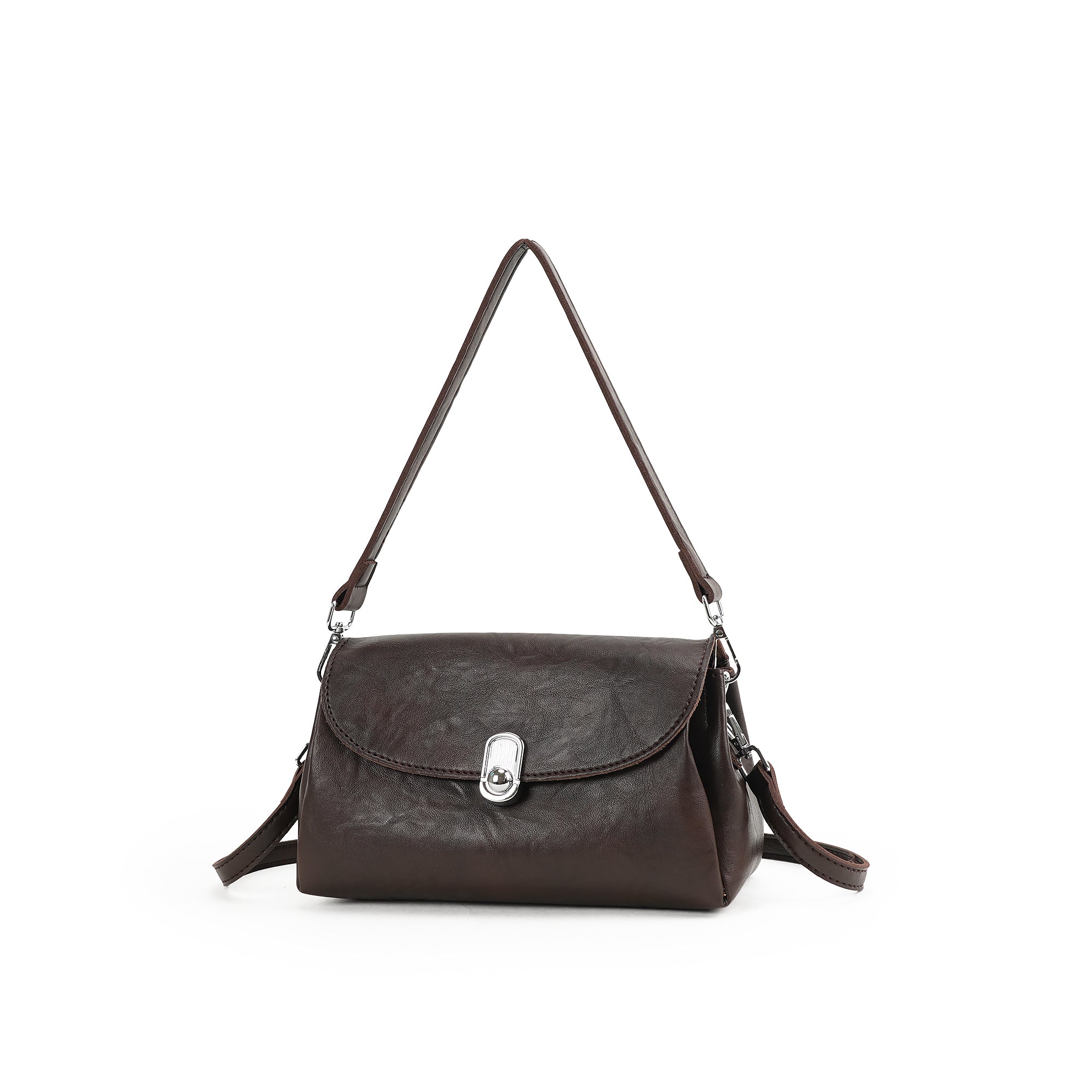 （cocotaya）Soft Leather Flip Shoulder Bag, Single Detachable Adjustable Strap Convertible Crossbody Handbag For Daily Street Outfits