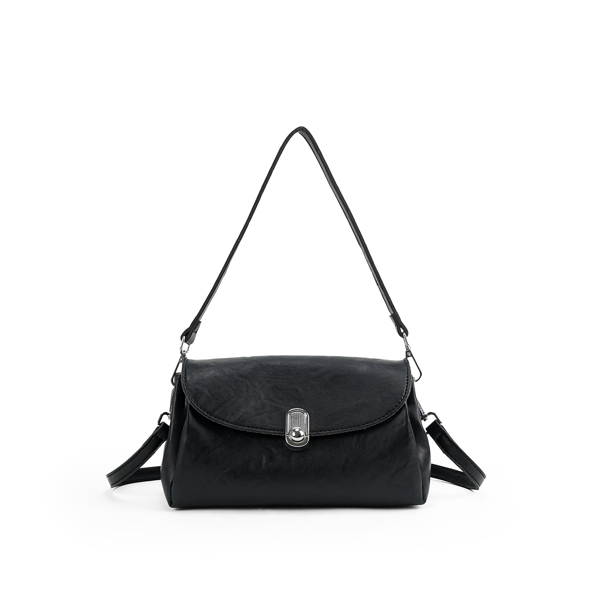 （cocotaya）Soft Leather Flip Shoulder Bag, Single Detachable Adjustable Strap Convertible Crossbody Handbag For Daily Street Outfits