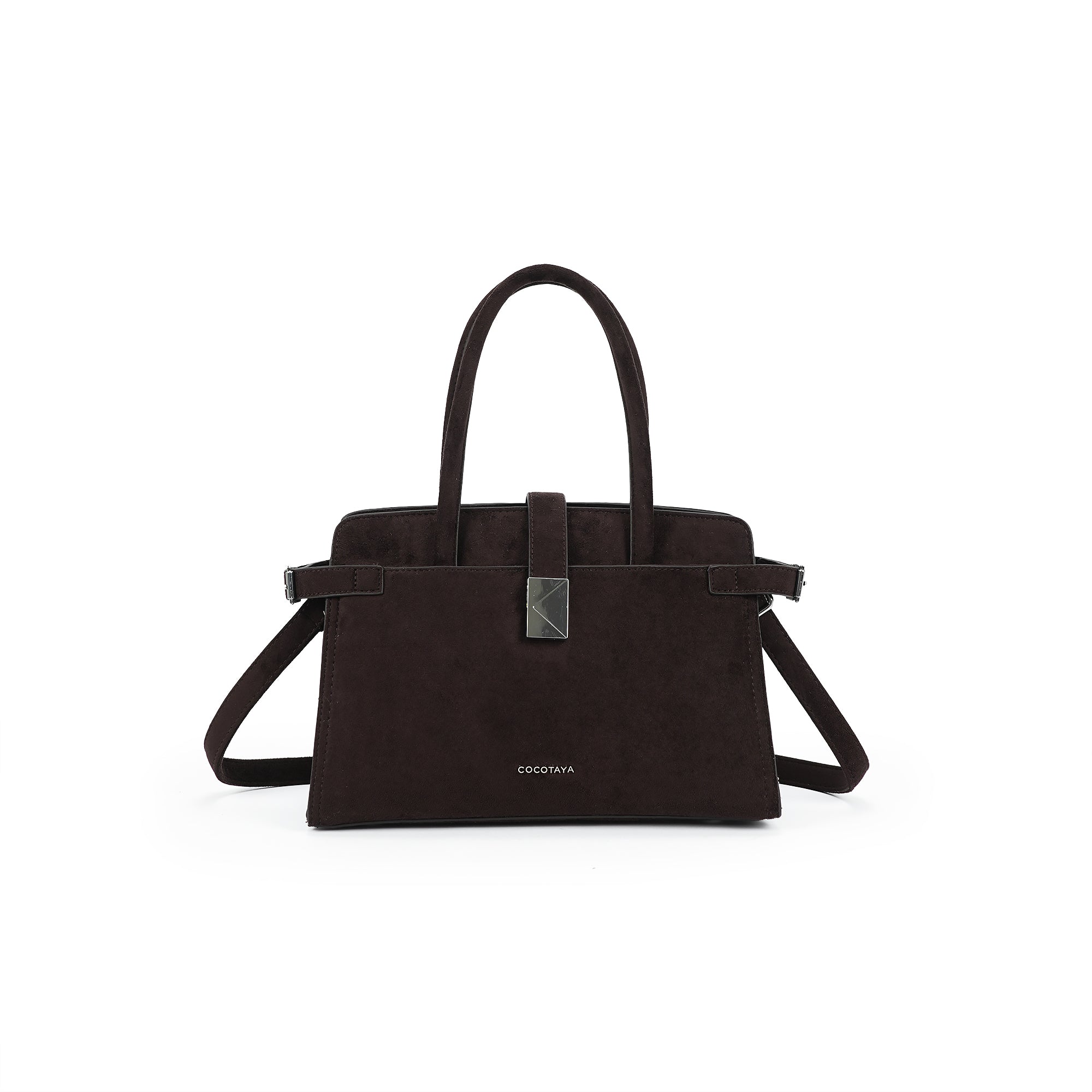 （cocotaya）Mara Bag Minimalist Metal Accent Work Tote Bag, Crossbody & Top Handle Purse