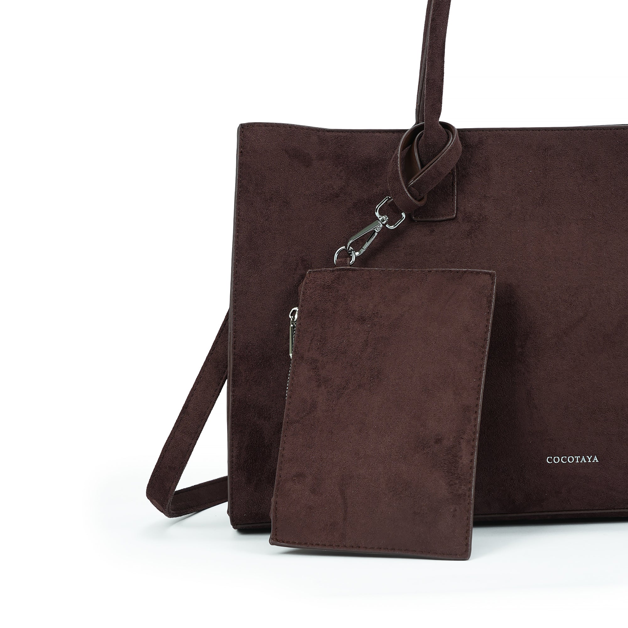 （cocotaya）Sepia Bag Retro large capacity tote bag/handbag with small pouch