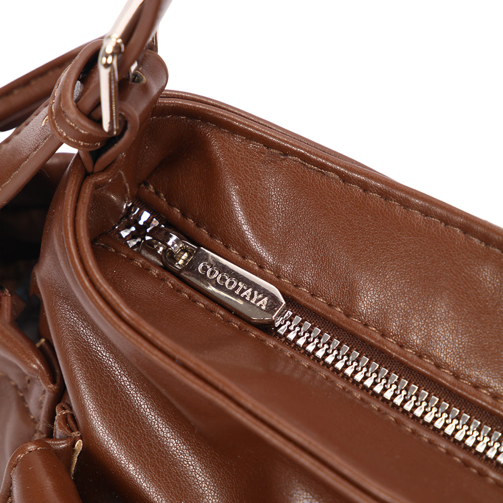 【COCOTAYA】PU leather fashionable commuter shoulder bag versatile women's bag